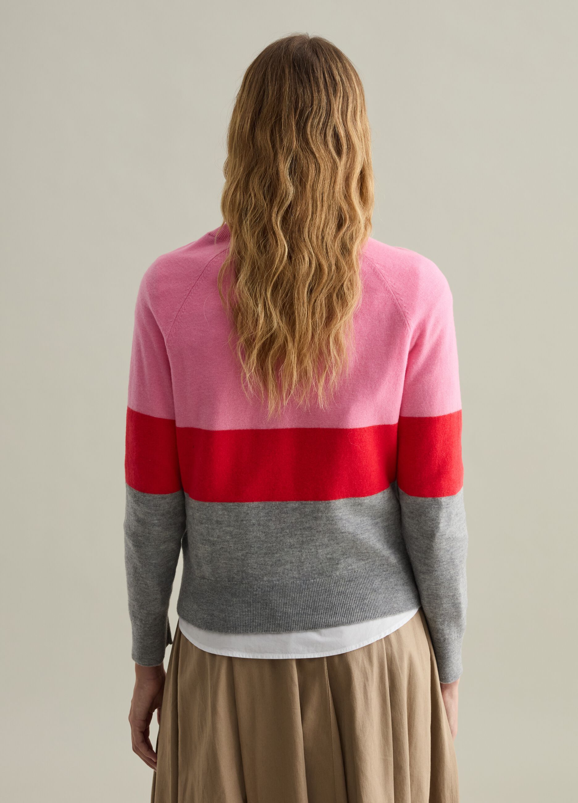 Colourblock wool pullover