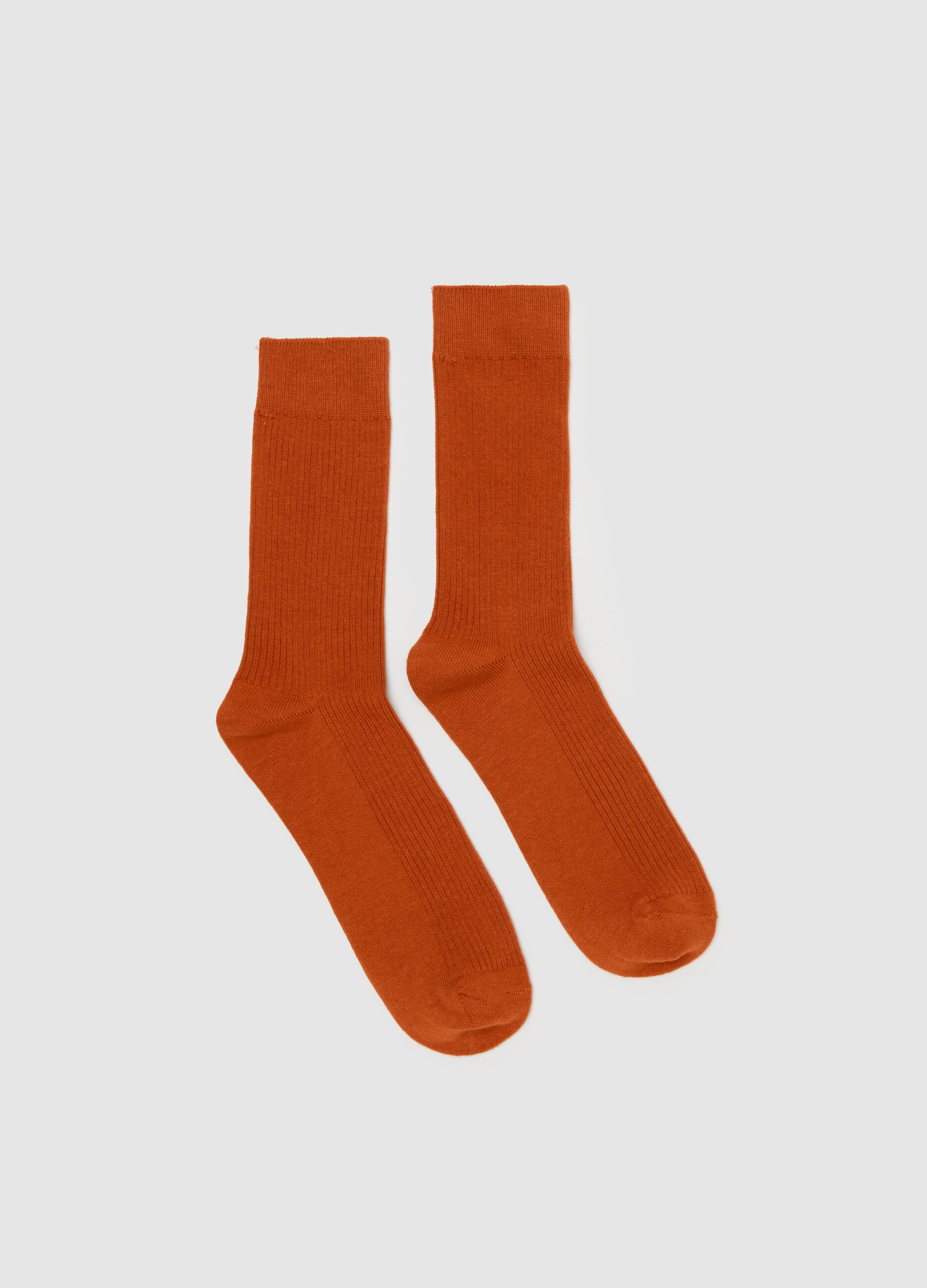 Stretch midi socks with ribbing