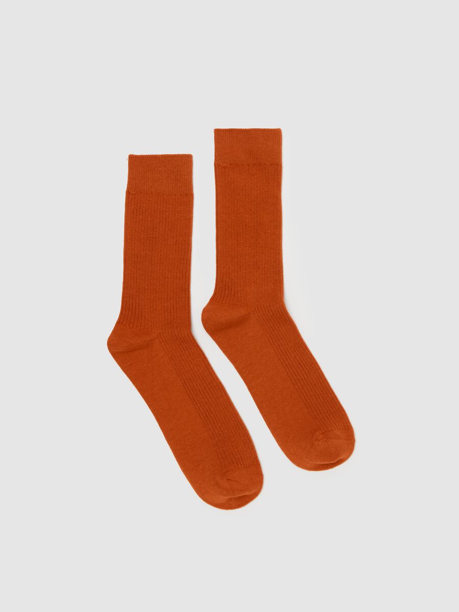 Stretch midi socks with ribbing_0