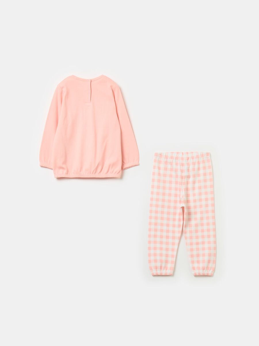 Organic cotton pyjamas with bow and print_1