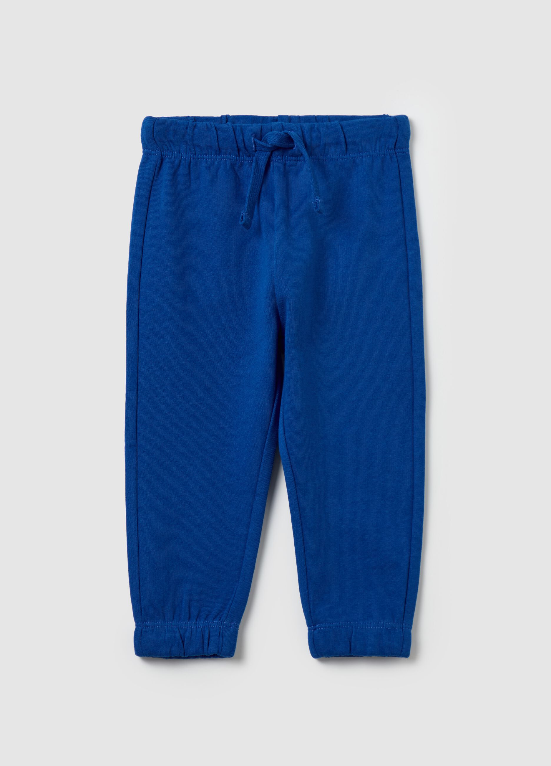 Fleece joggers with drawstring and print