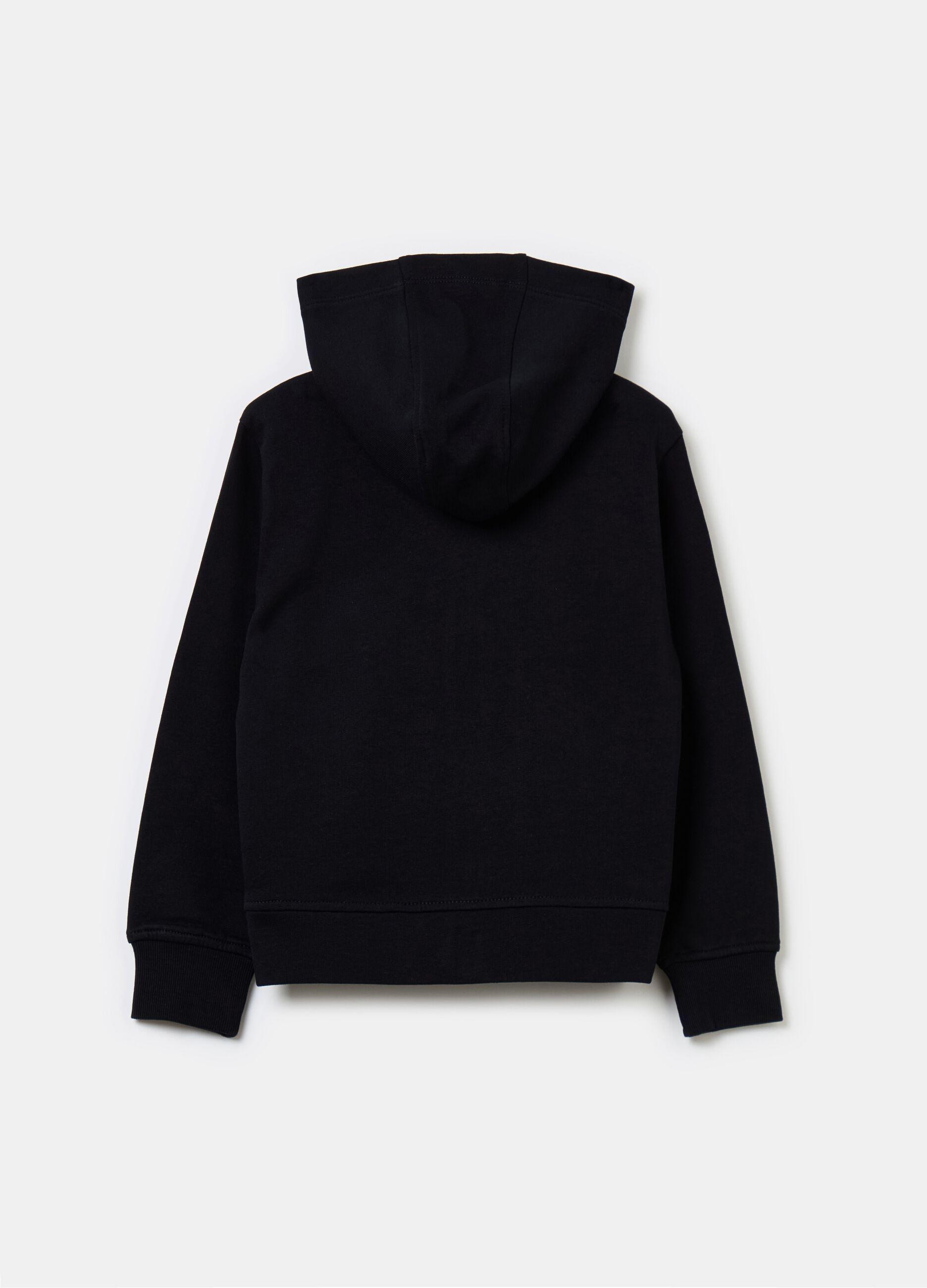 Full-zip sweatshirt in solid colour French terry