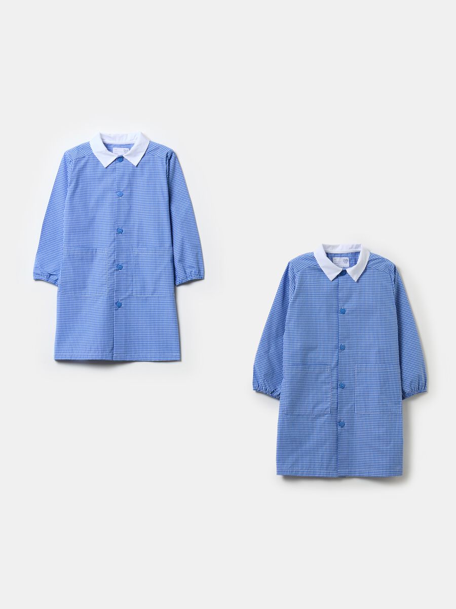 Two-pack gingham smocks with buttons_0