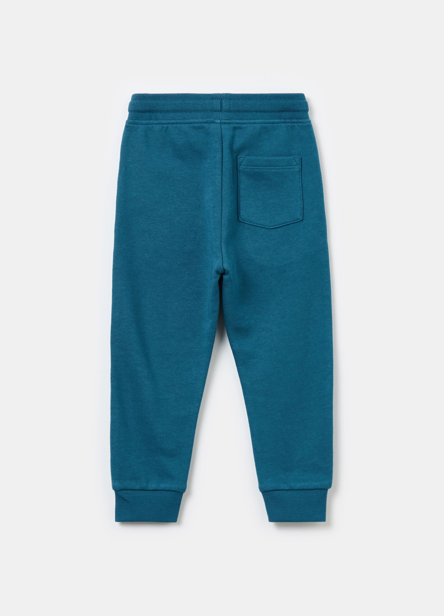 Fleece joggers with drawstring and print