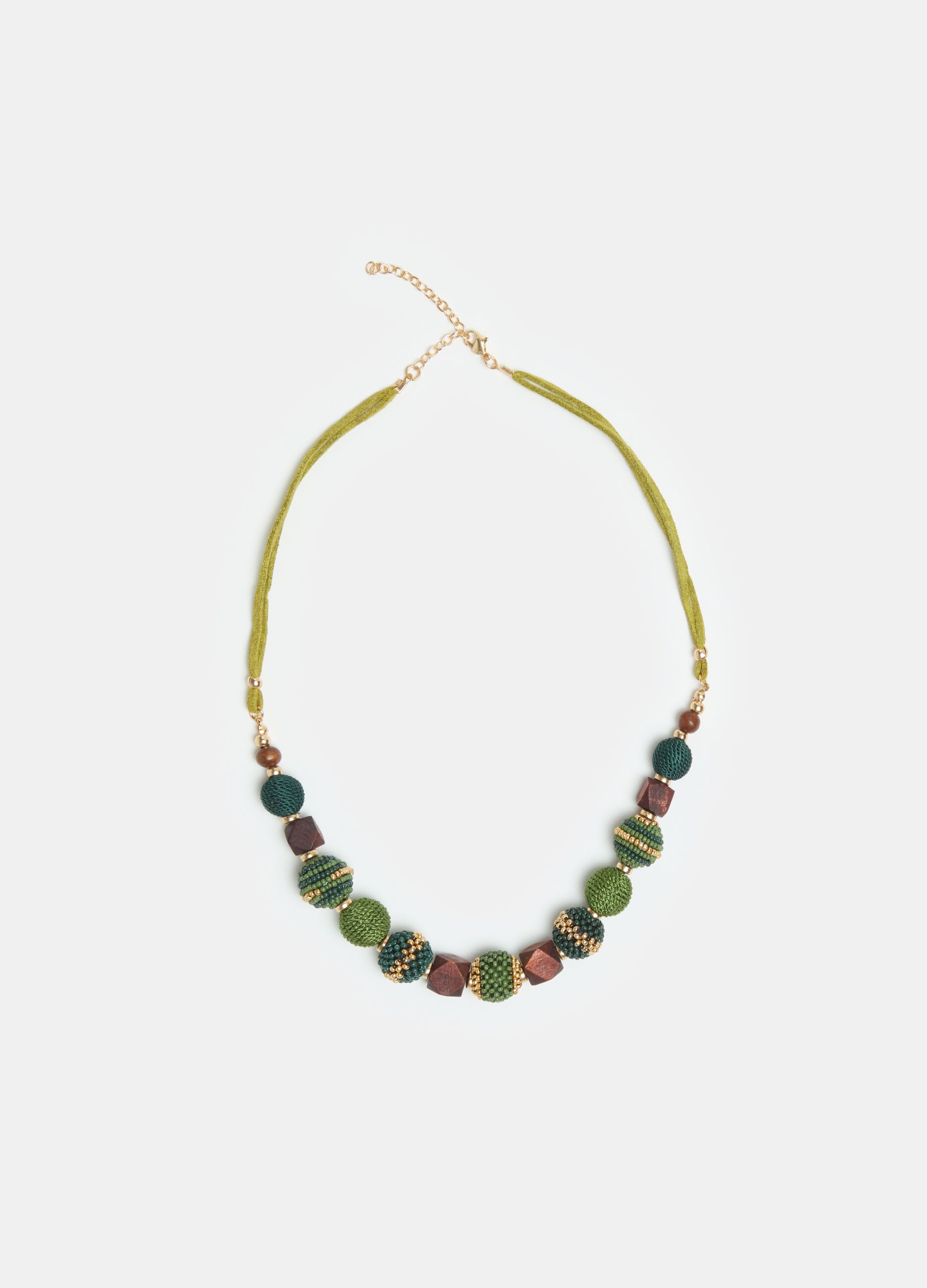 Ethnic necklace with stones and beads
