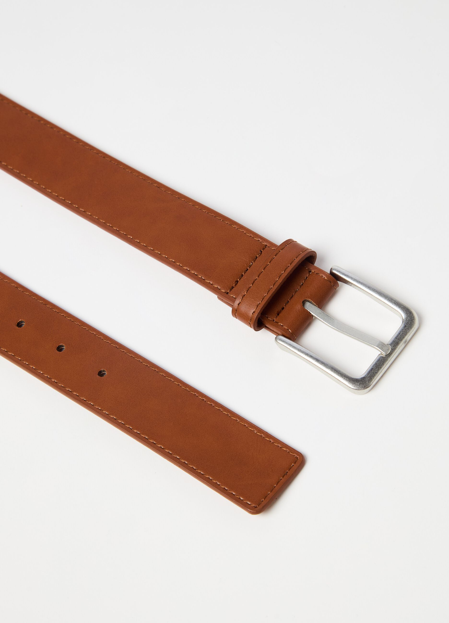 Belt with buckle with matte finish