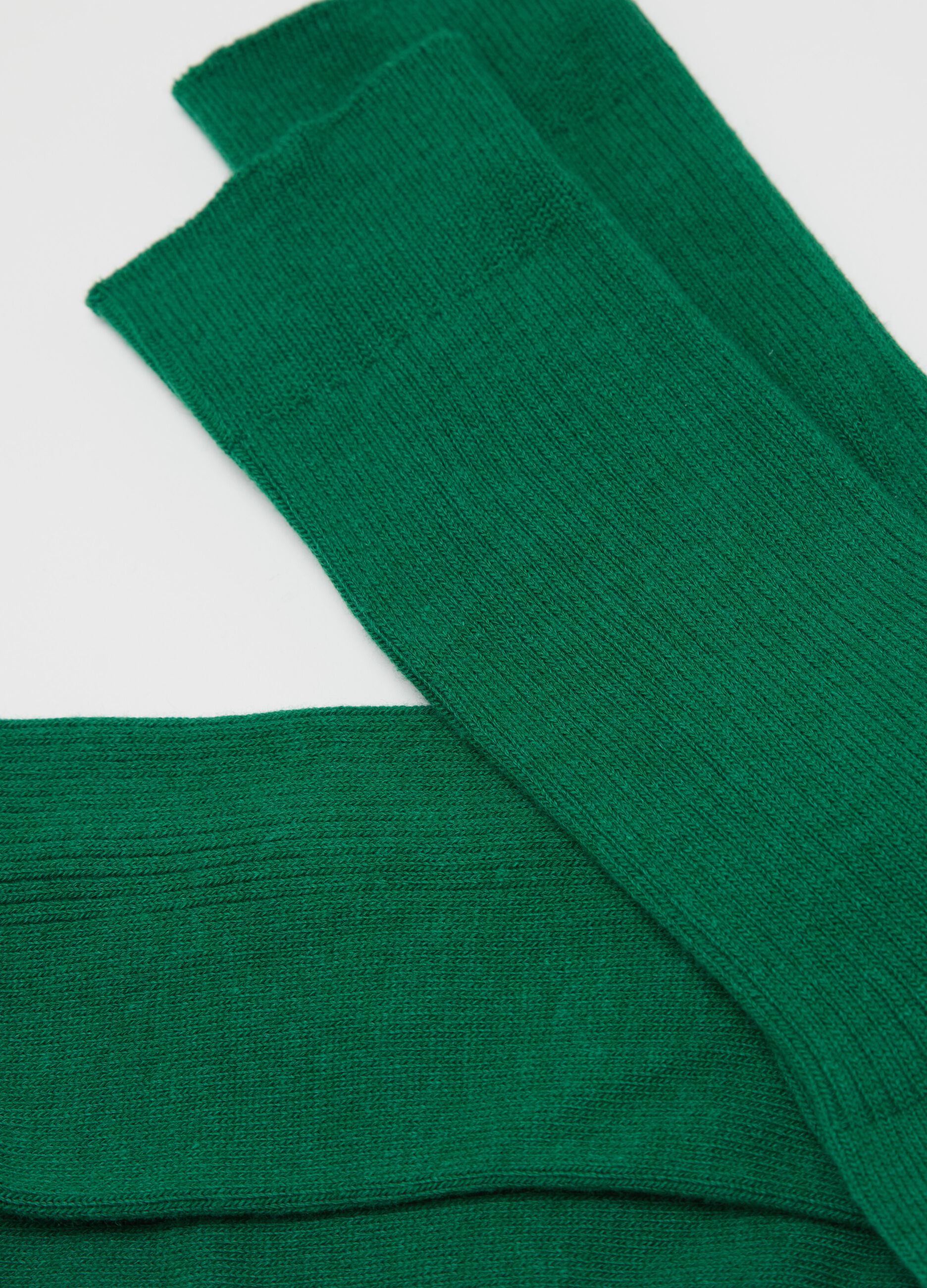 Stretch midi socks with ribbing