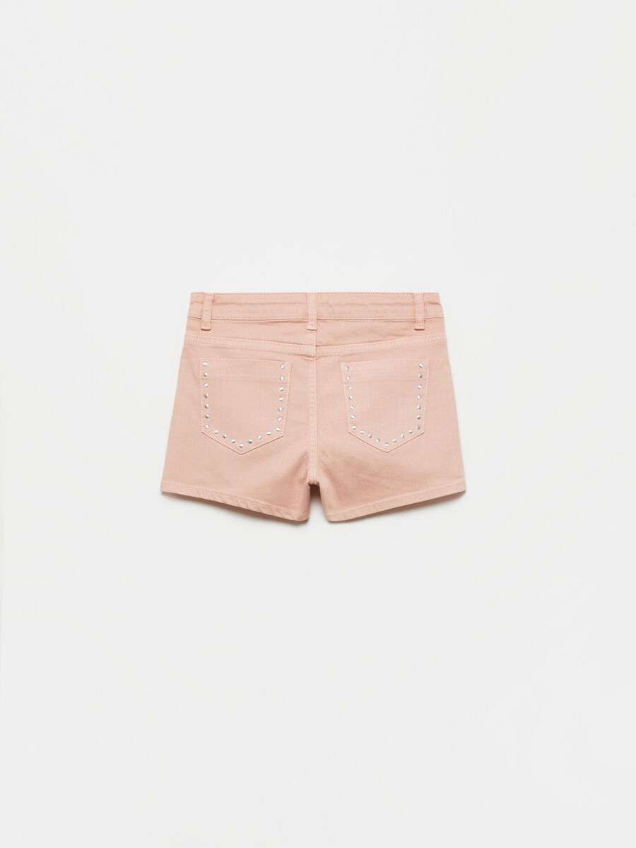 Twill shorts with studs_1