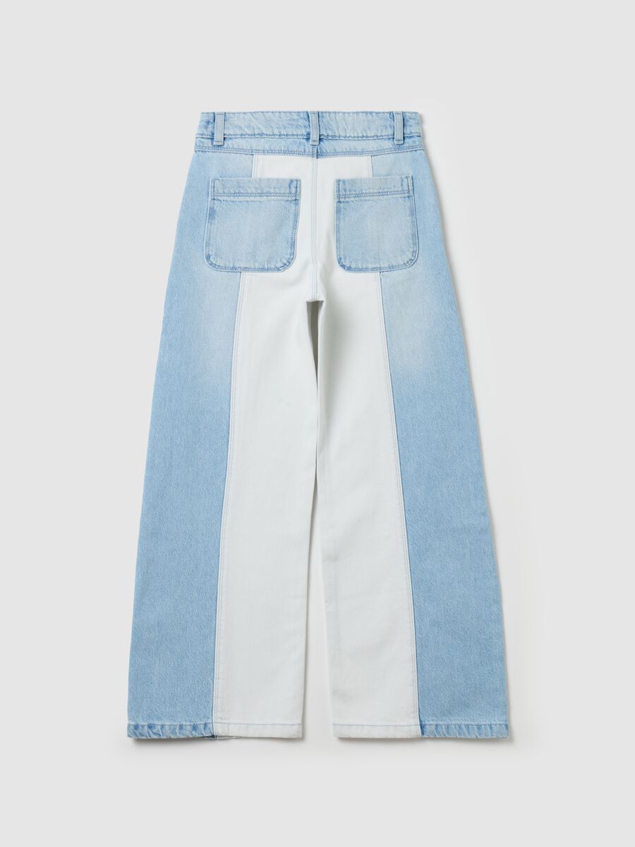 Jeans a gamba larga bicolore_1