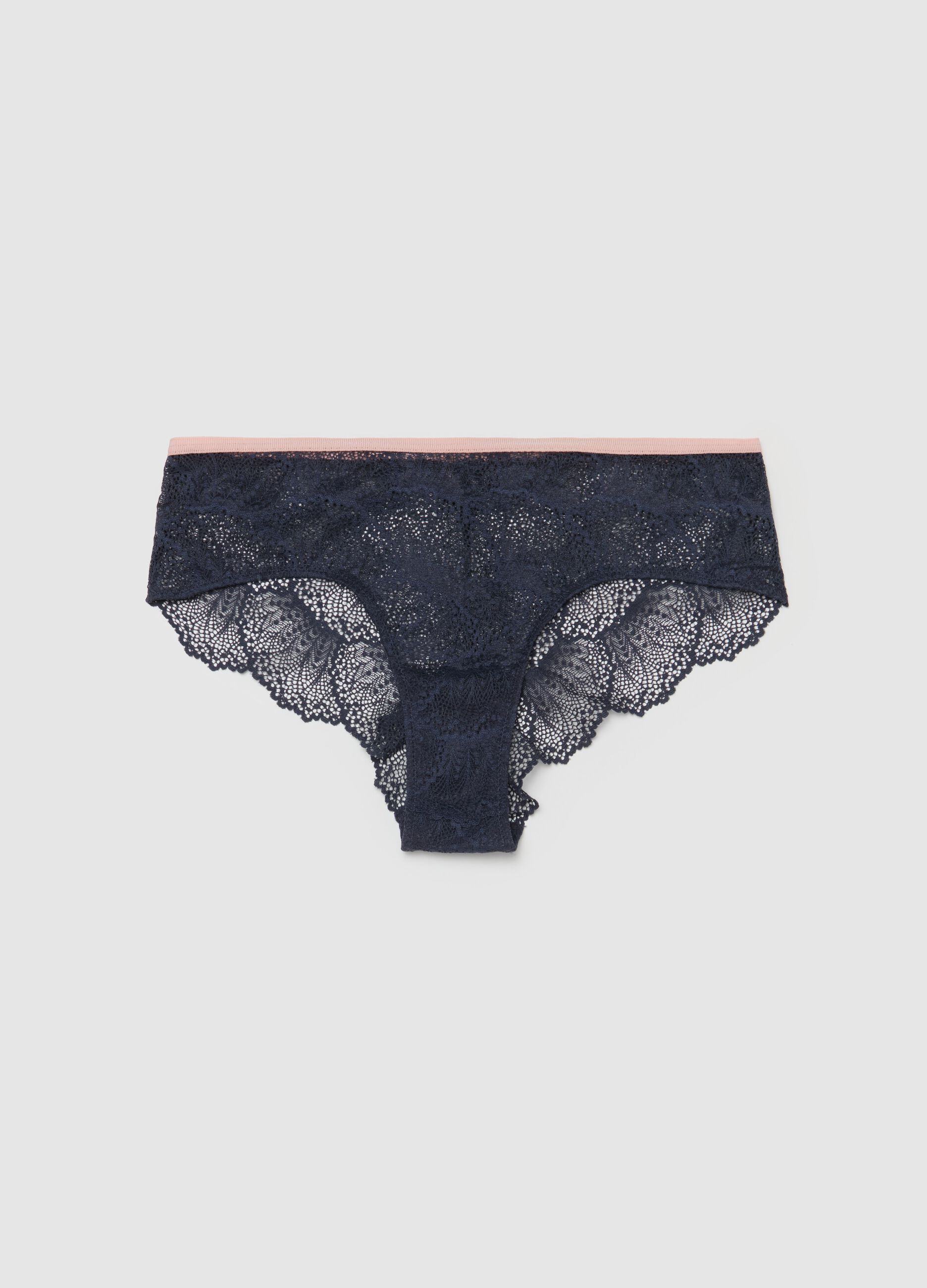 Two-tone lace French knickers