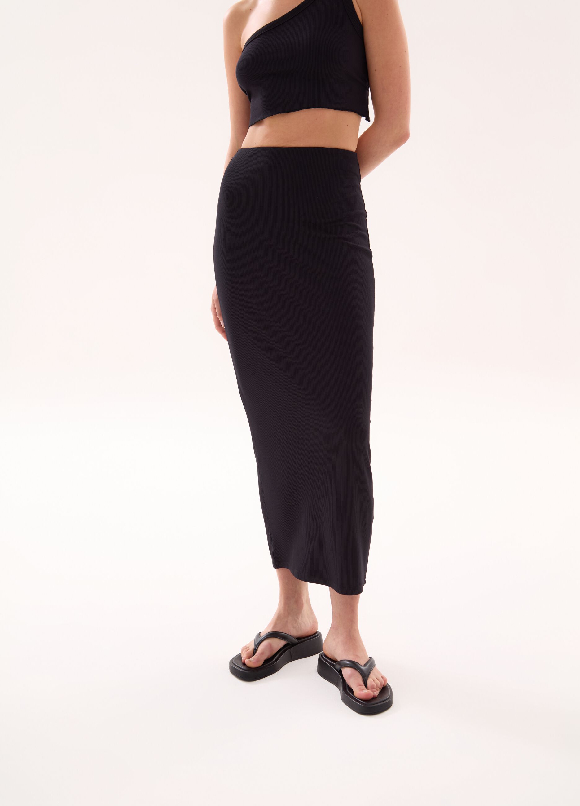 Long Pencil Skirt Black