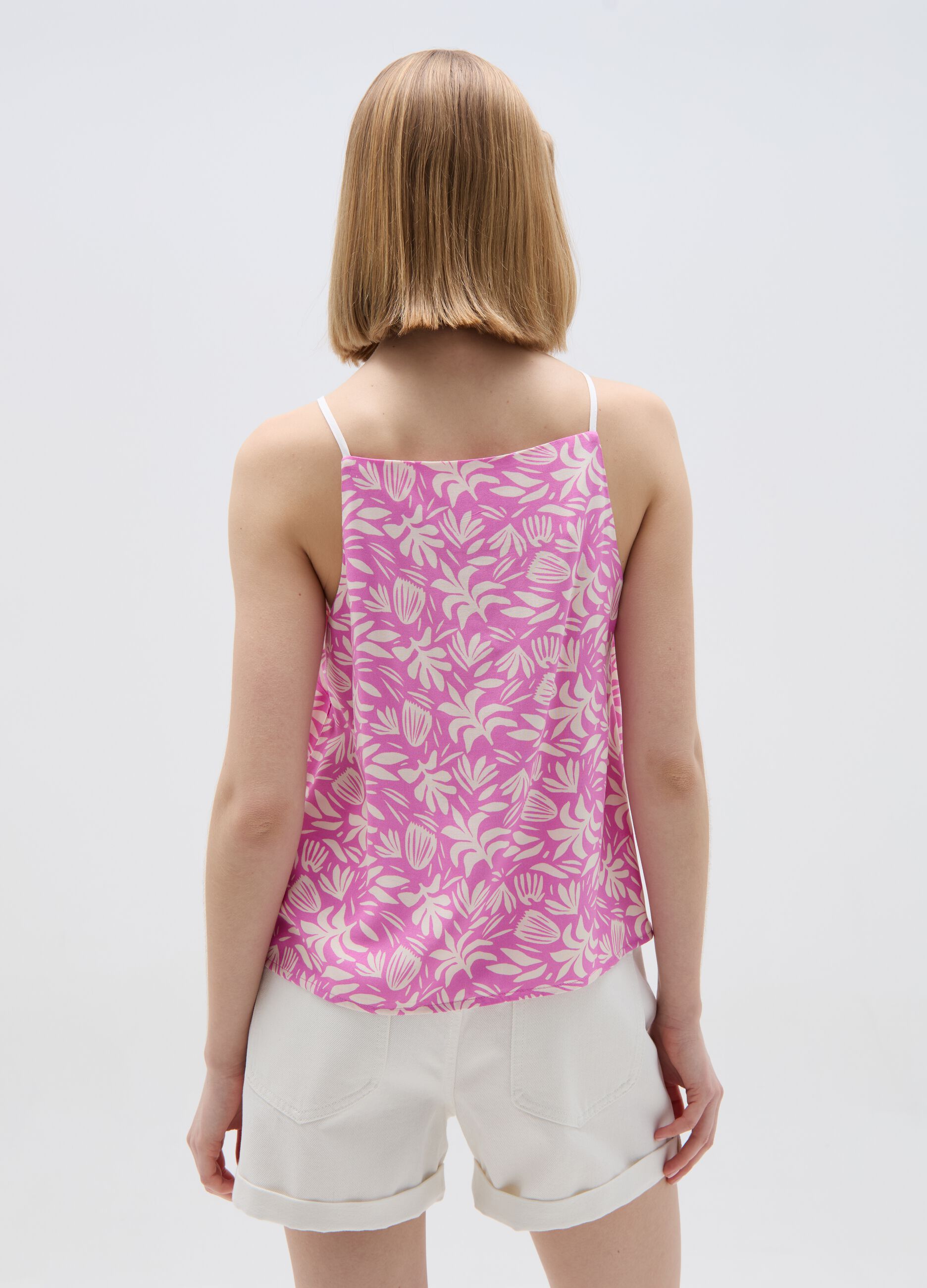 Viscose tank top with pattern