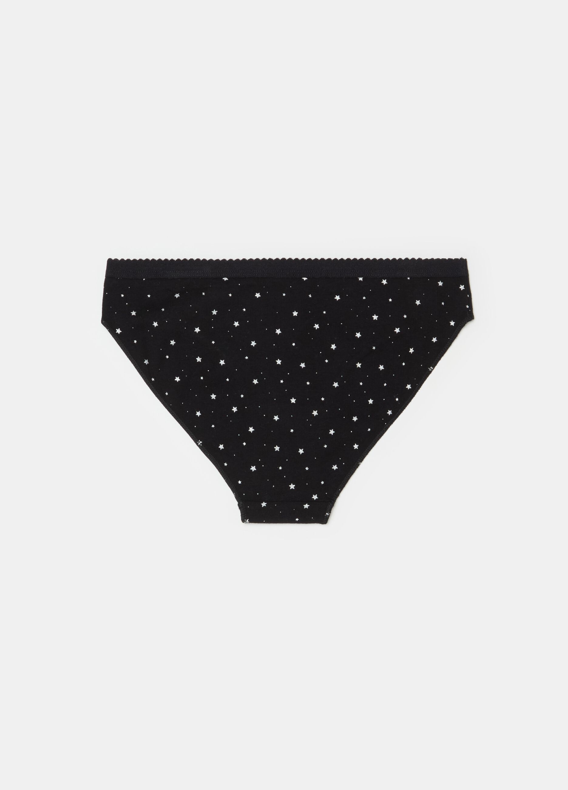 Organic cotton briefs with stars print