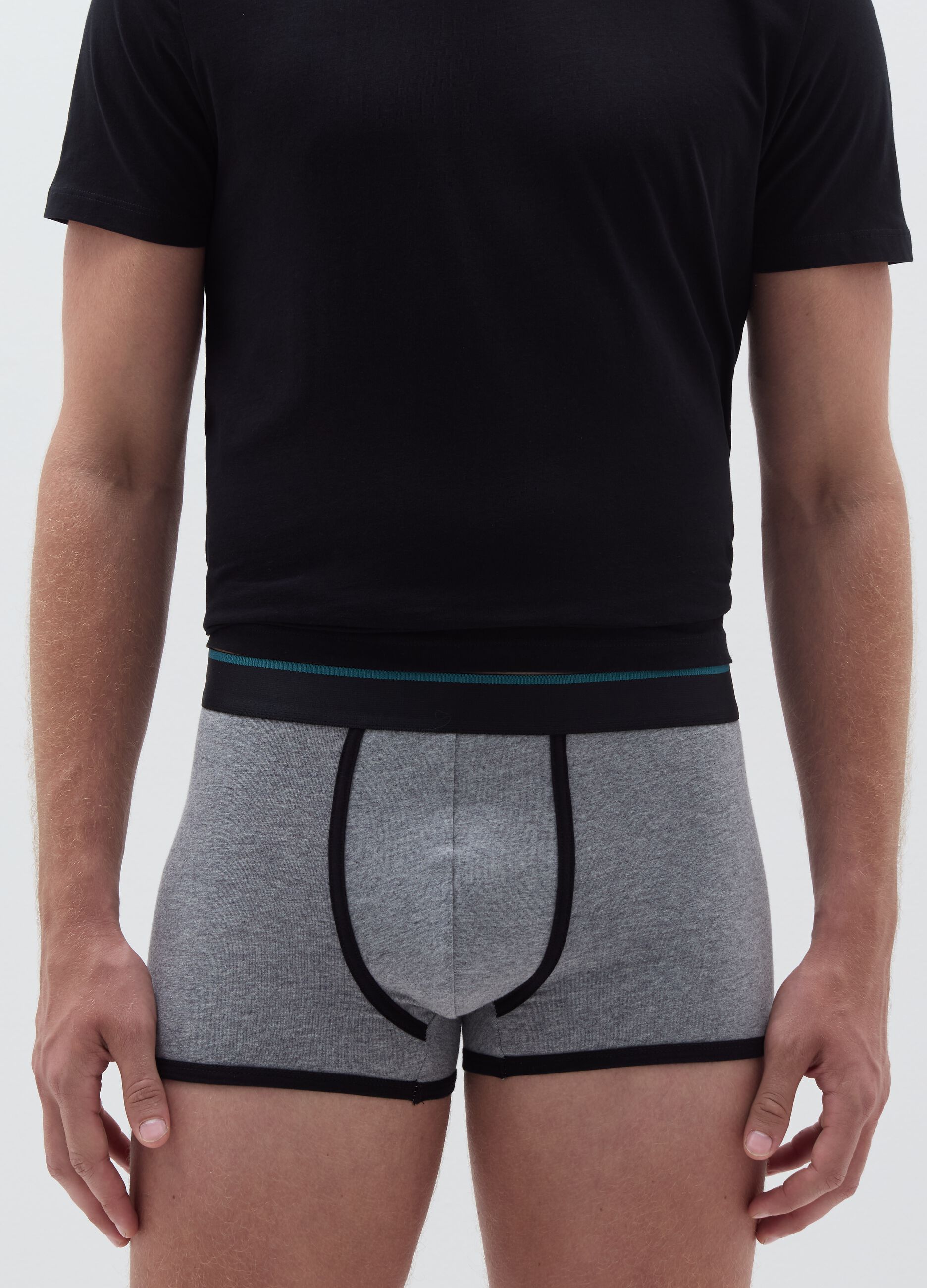 Three-pack boxer shorts with contrasting piping