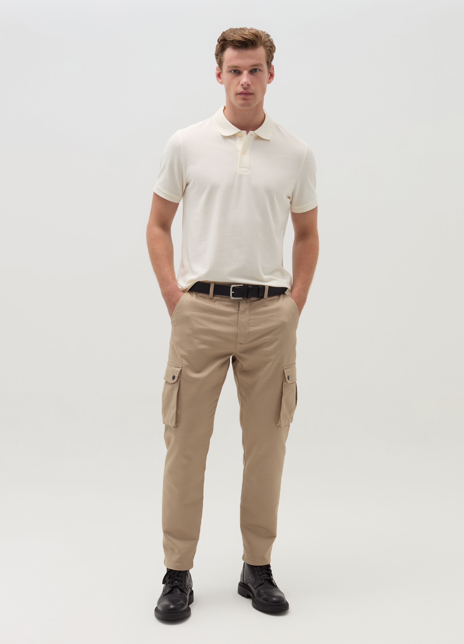 Cargo trousers in stretch cotton