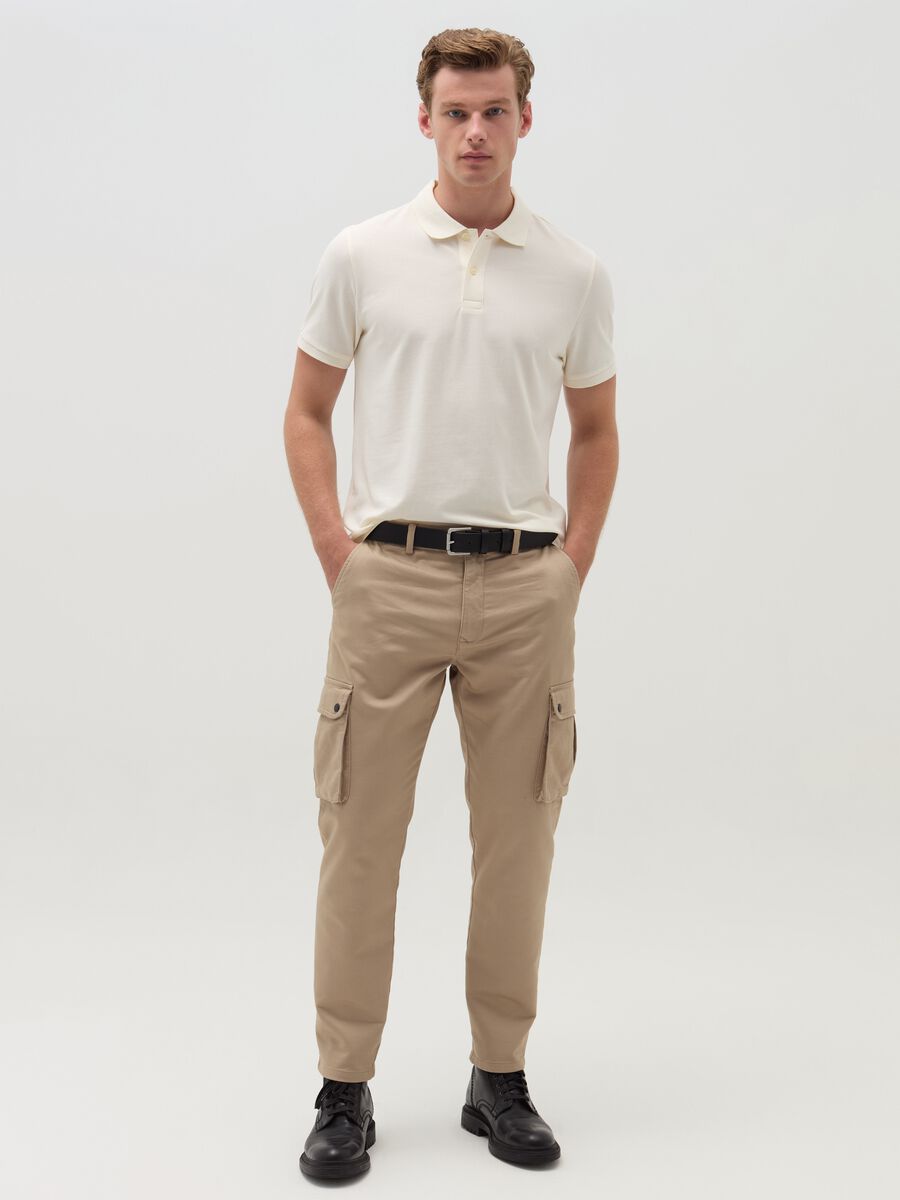 Cargo trousers in stretch cotton_0