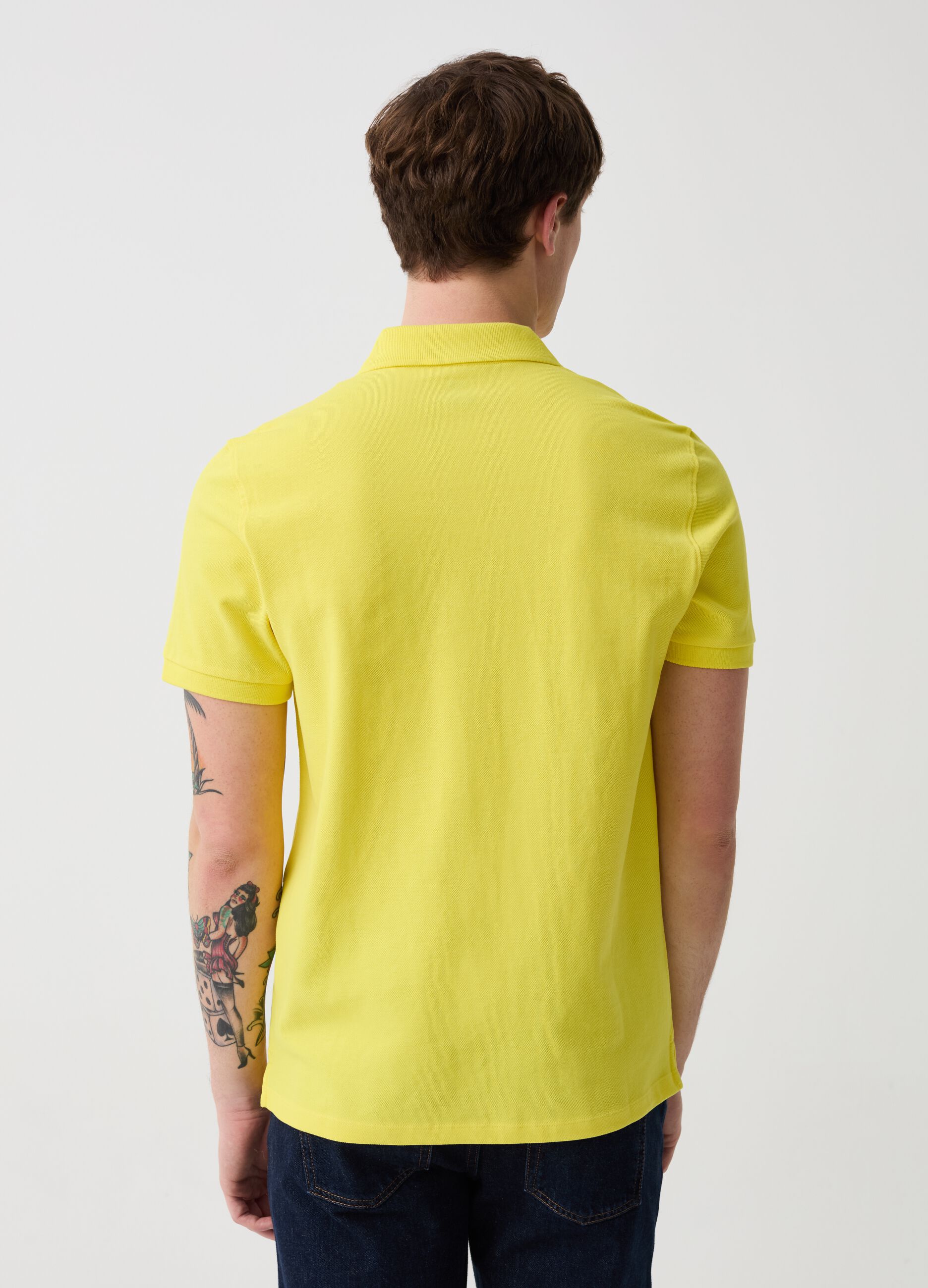 Organic cotton pique polo shirt