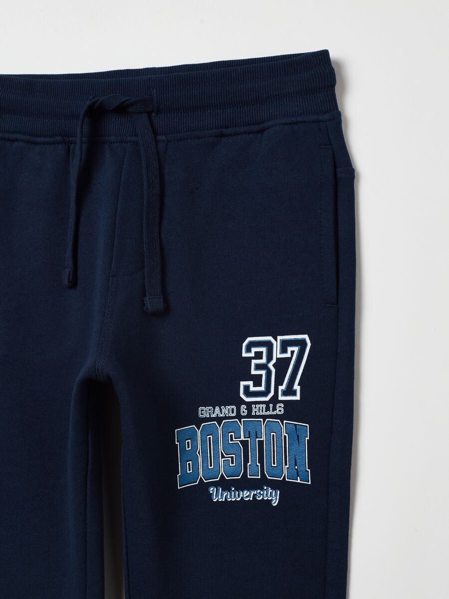 Fleece joggers with drawstring and print_2