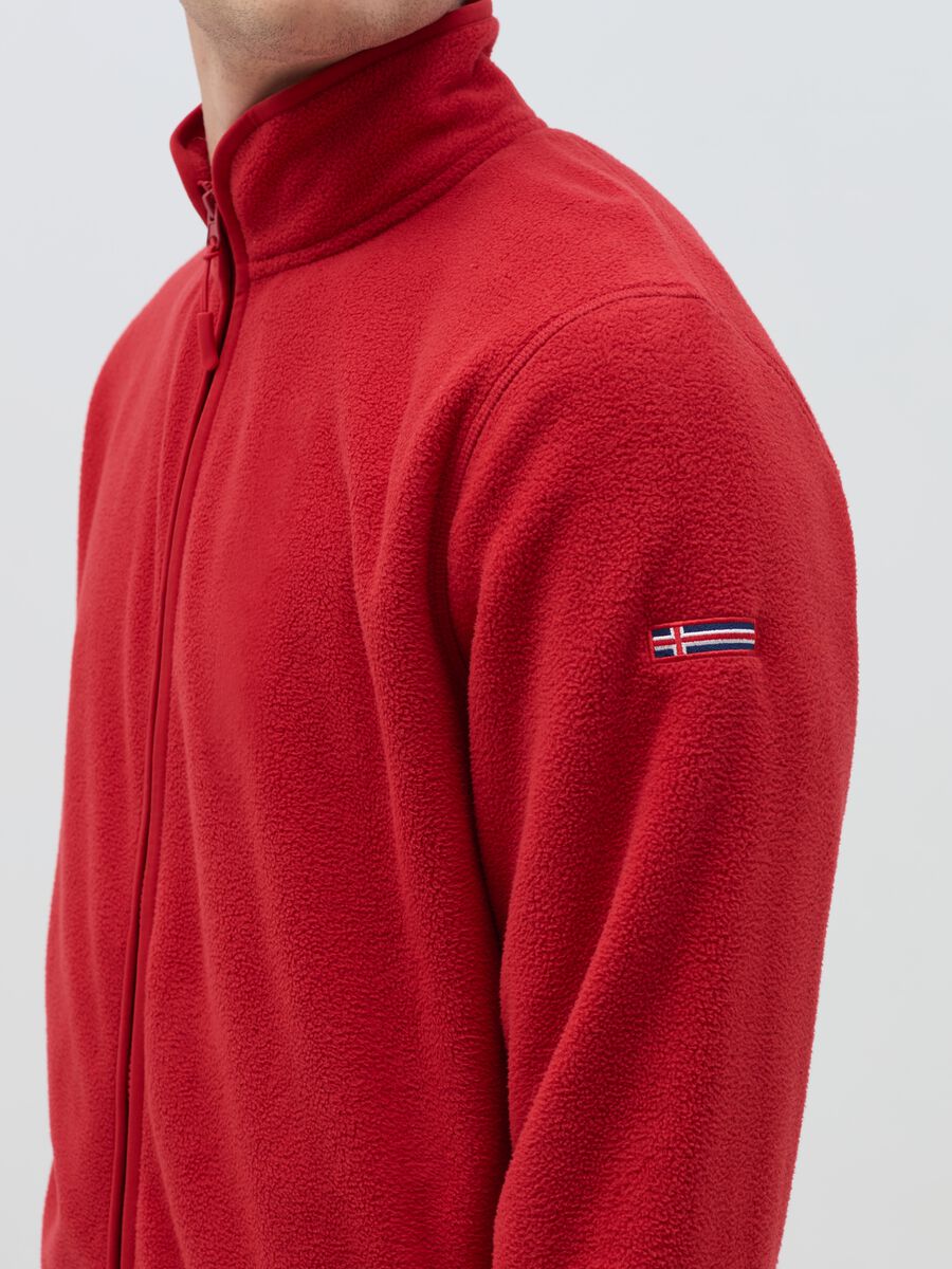 Full-zip sweatshirt in fleece with patch_3