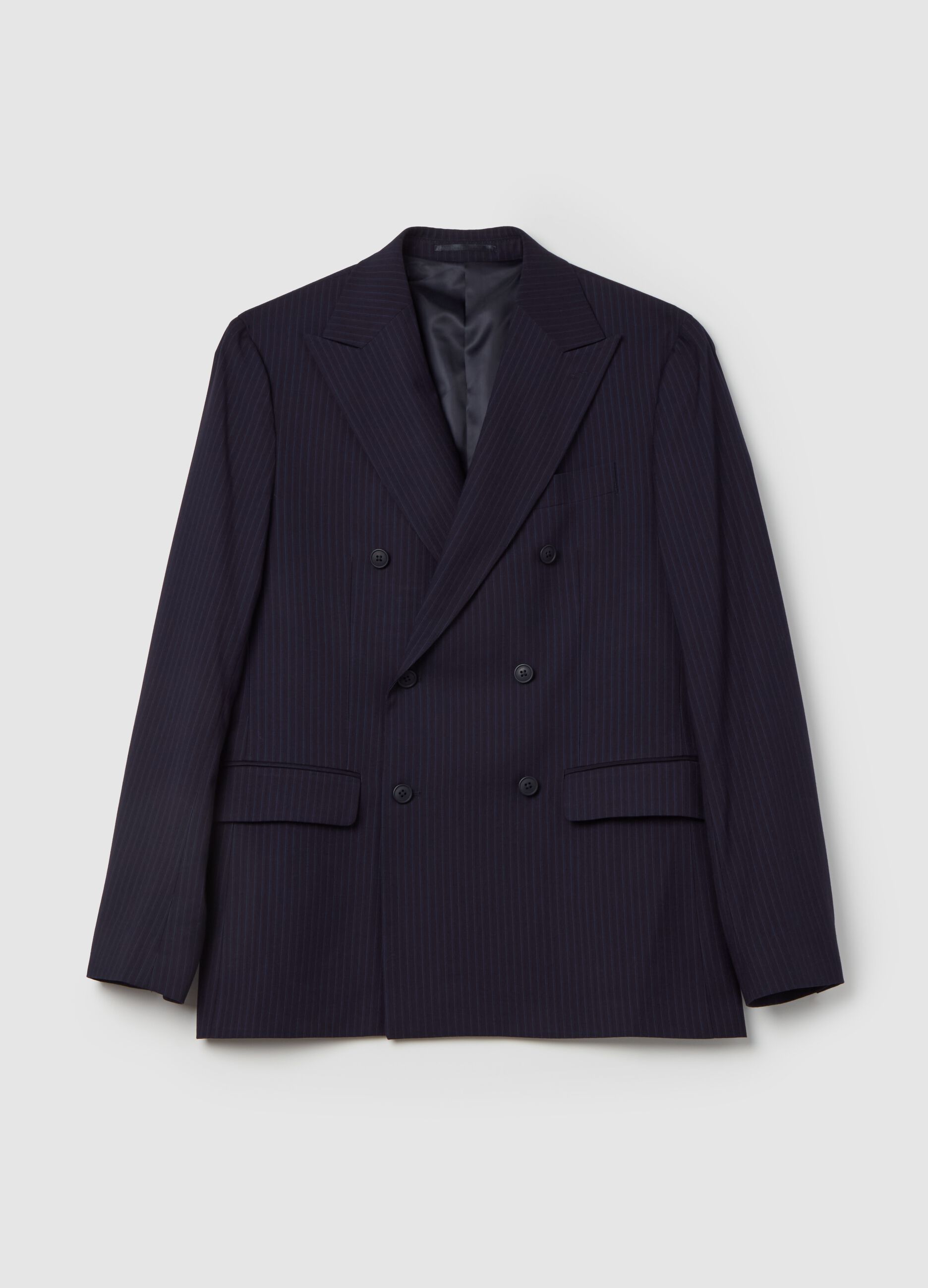 Blazer gessato doppiopetto regular fit