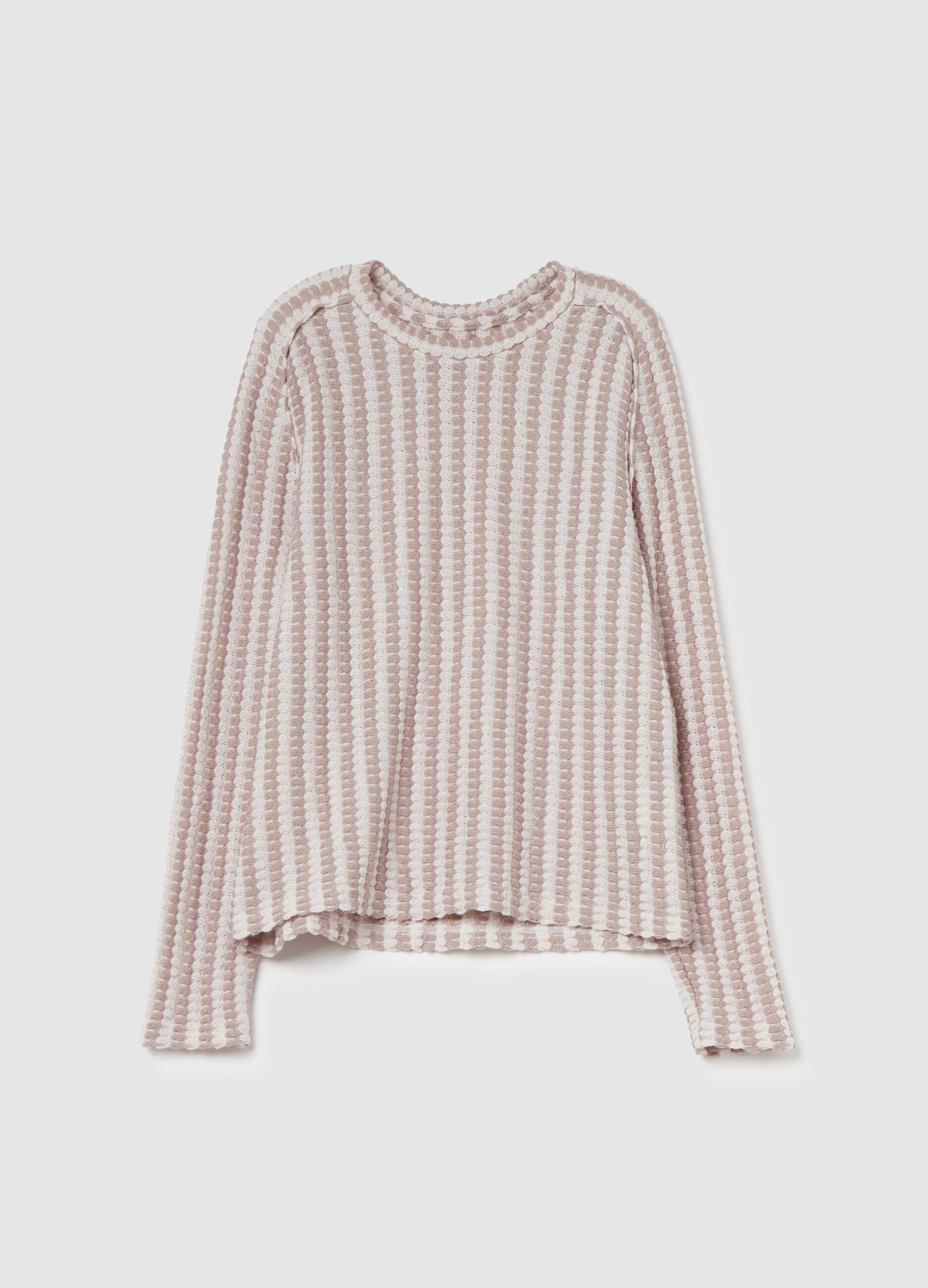 Knitted T-shirt with two-tone weave