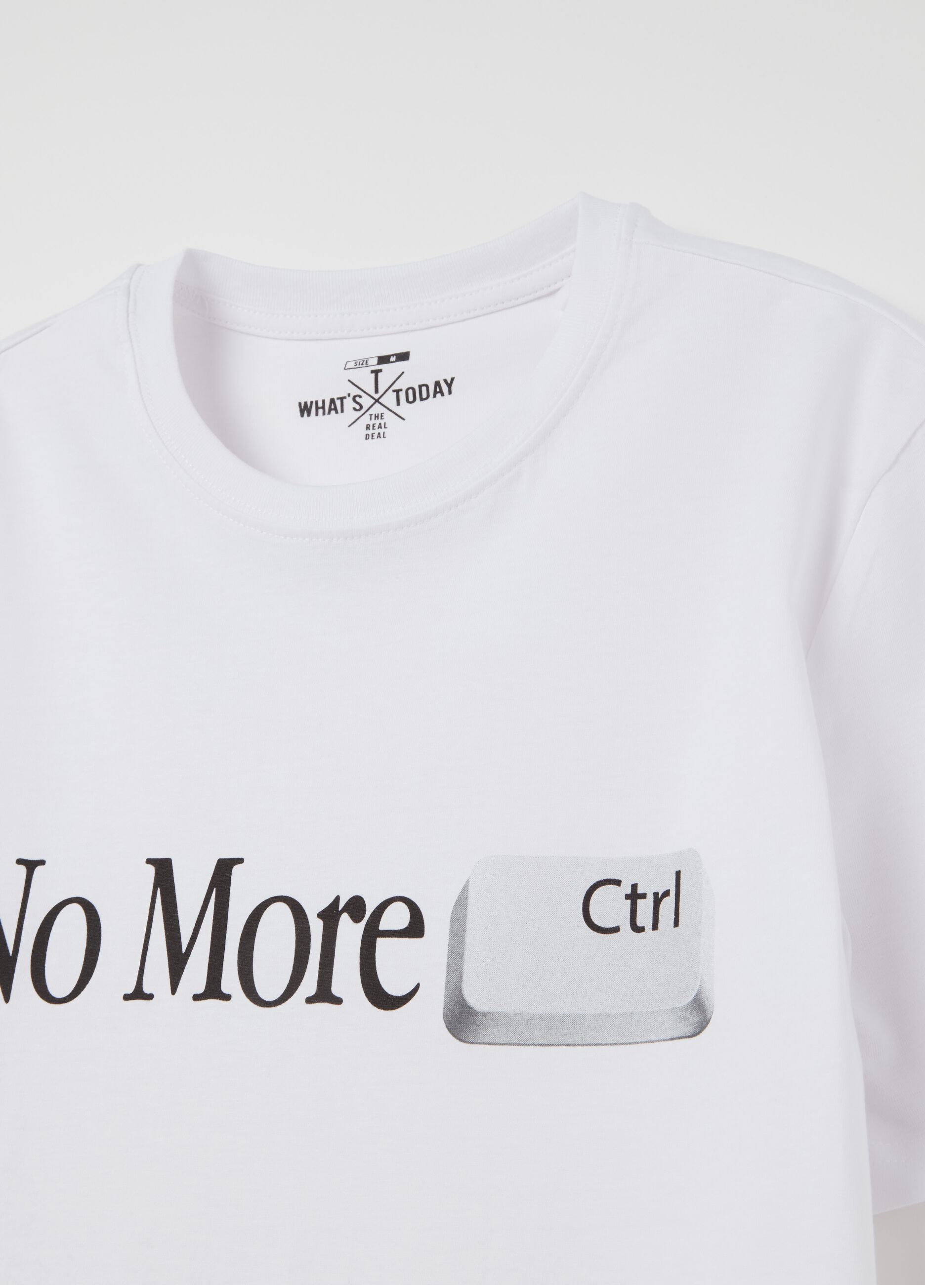 Cotton T-shirt with "No More Ctrl” print