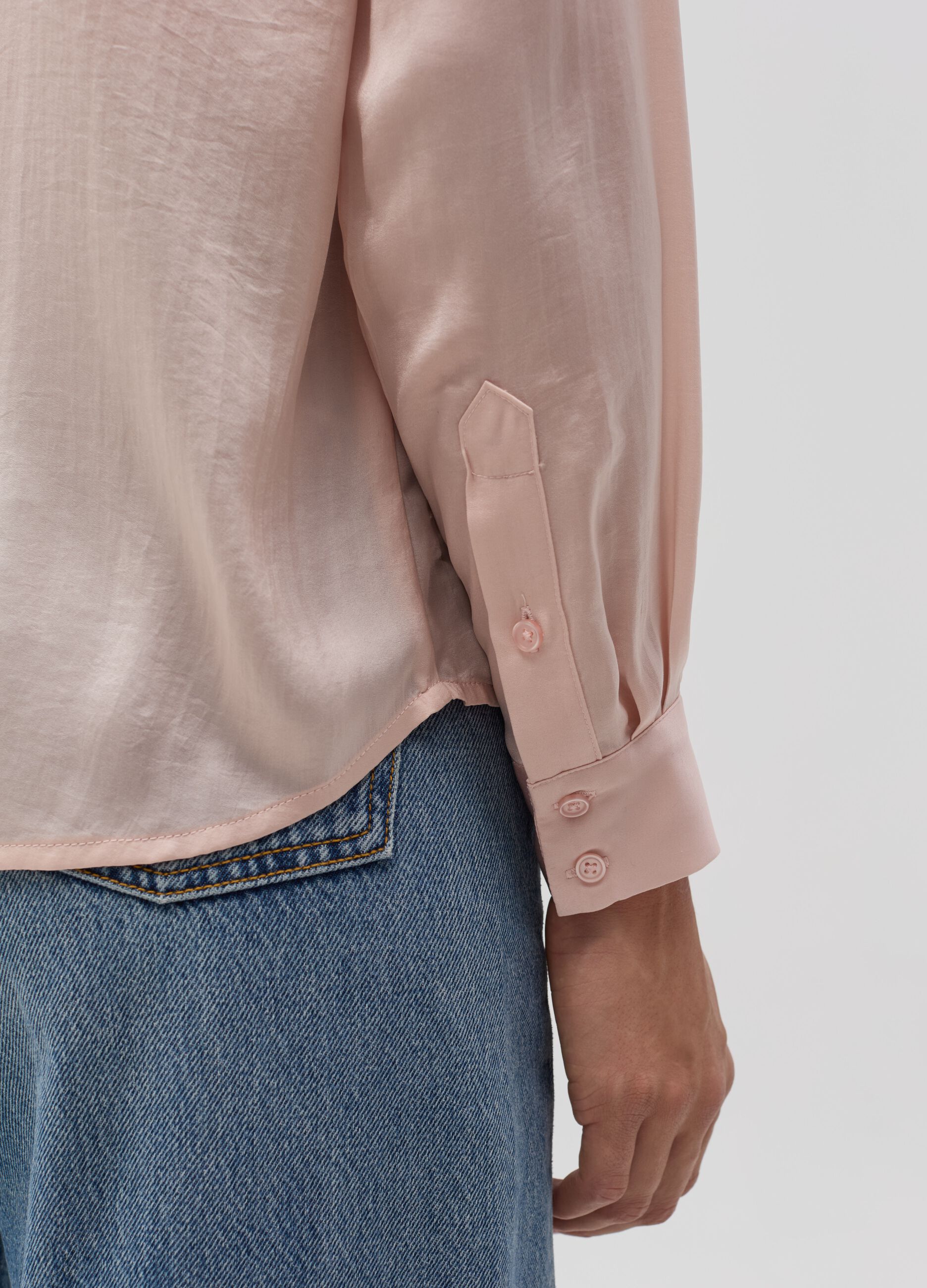 Solid colour satin shirt