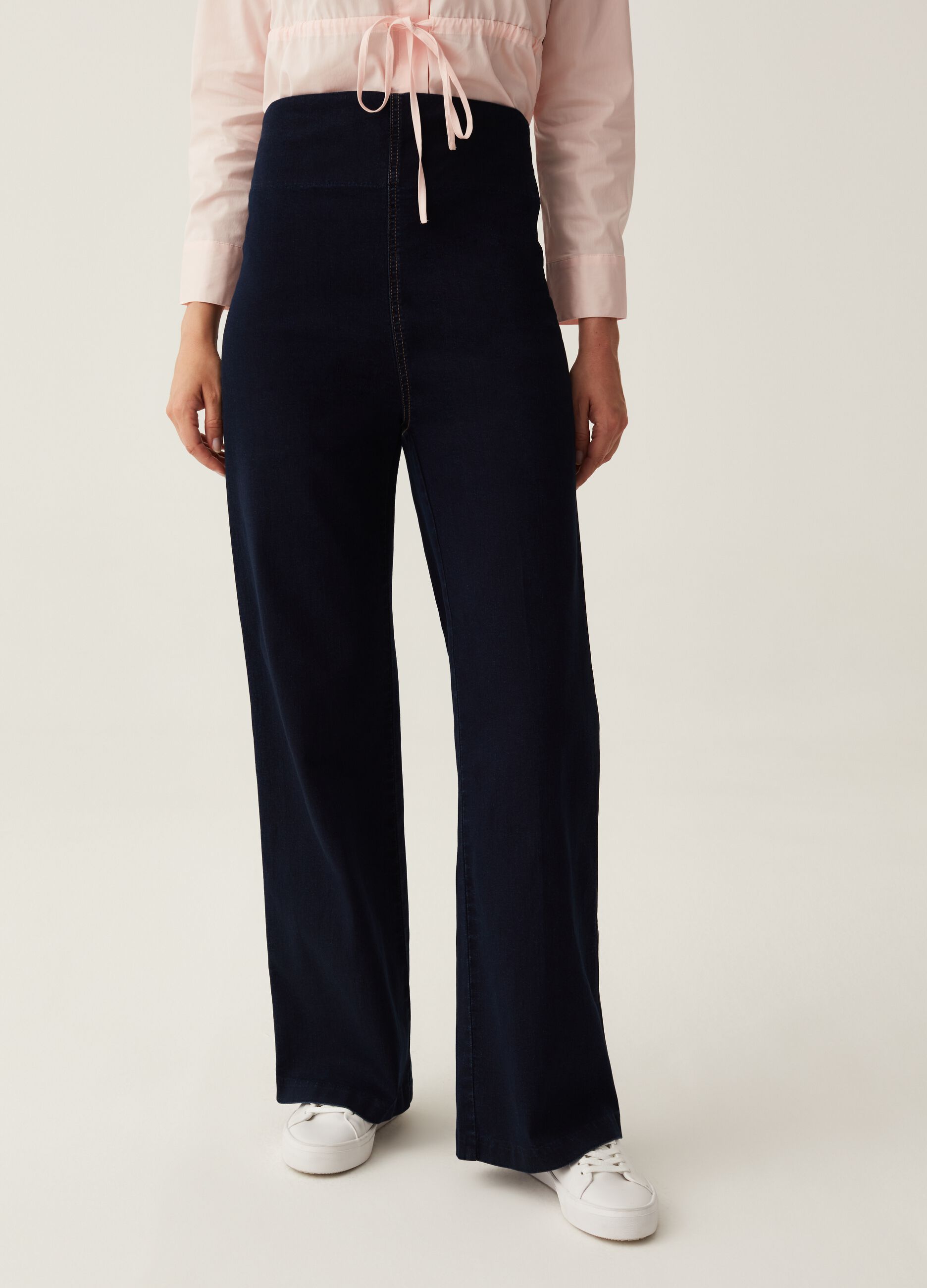 Maternity palazzo trousers in denim