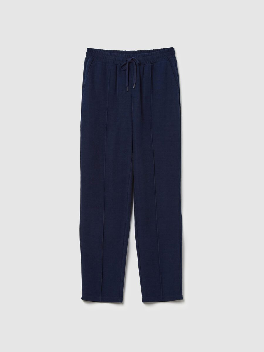 Knit pyjama trousers with raised stitching_4