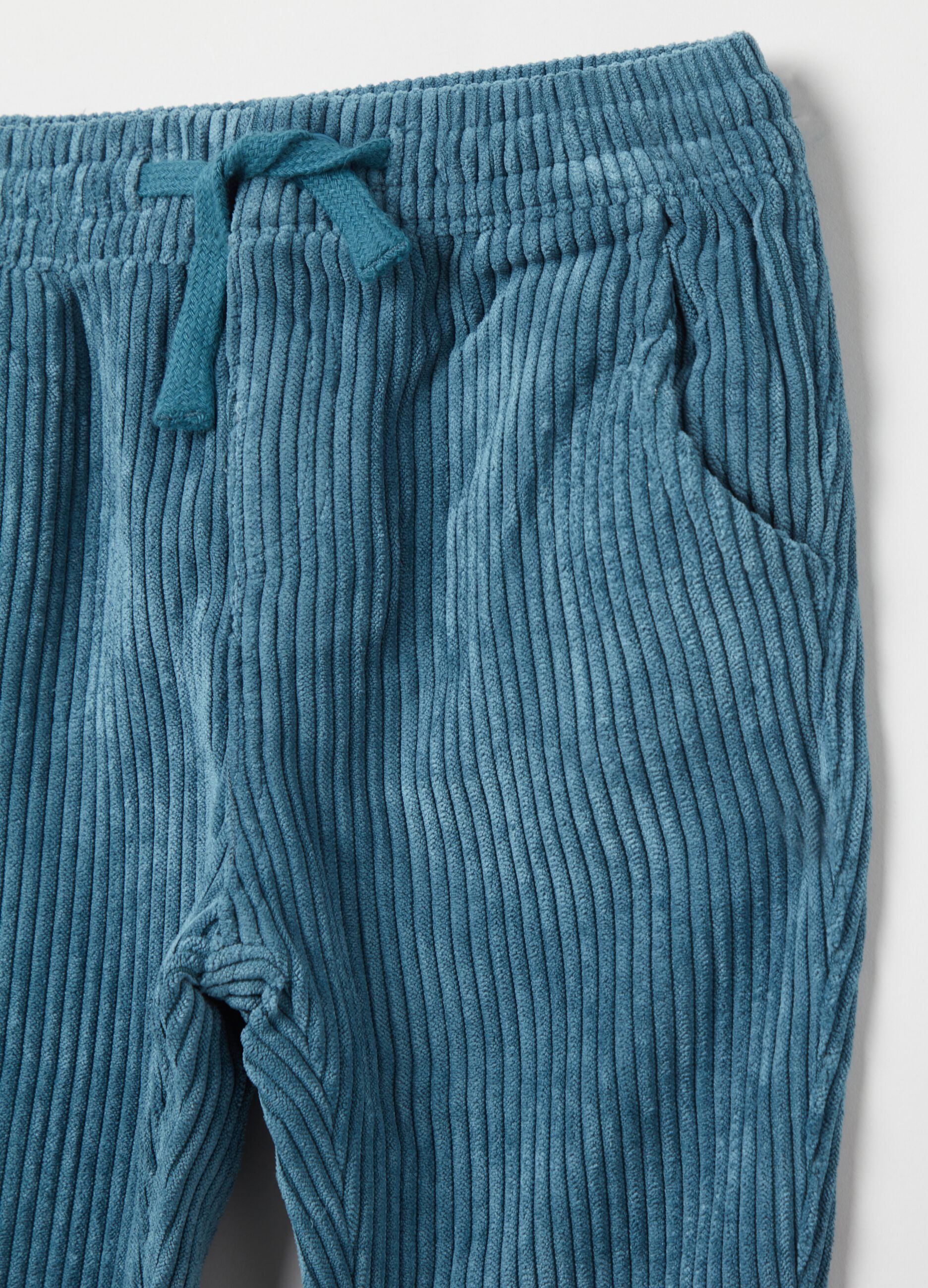 Corduroy joggers with drawstring