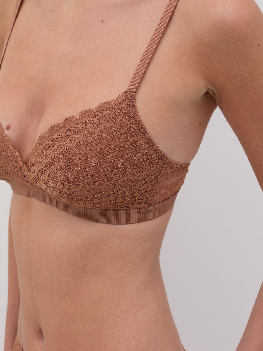 Gloria triangle bra in macramé lace_2