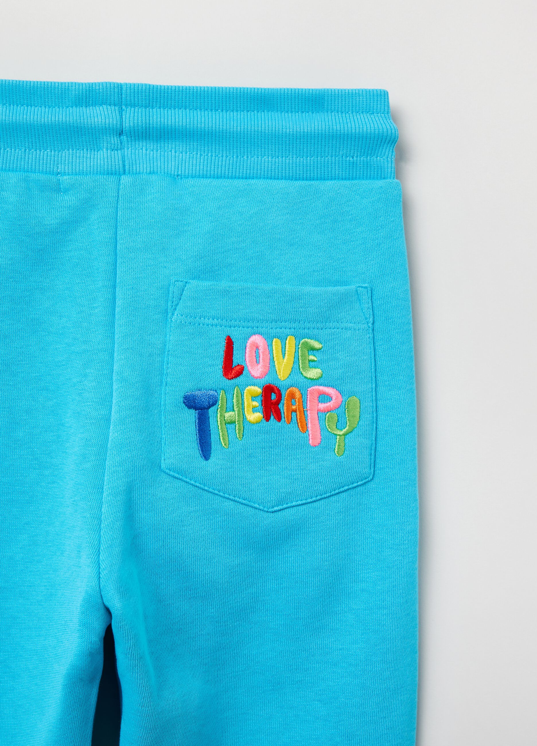 Love Therapy joggers with drawstring and embroidery