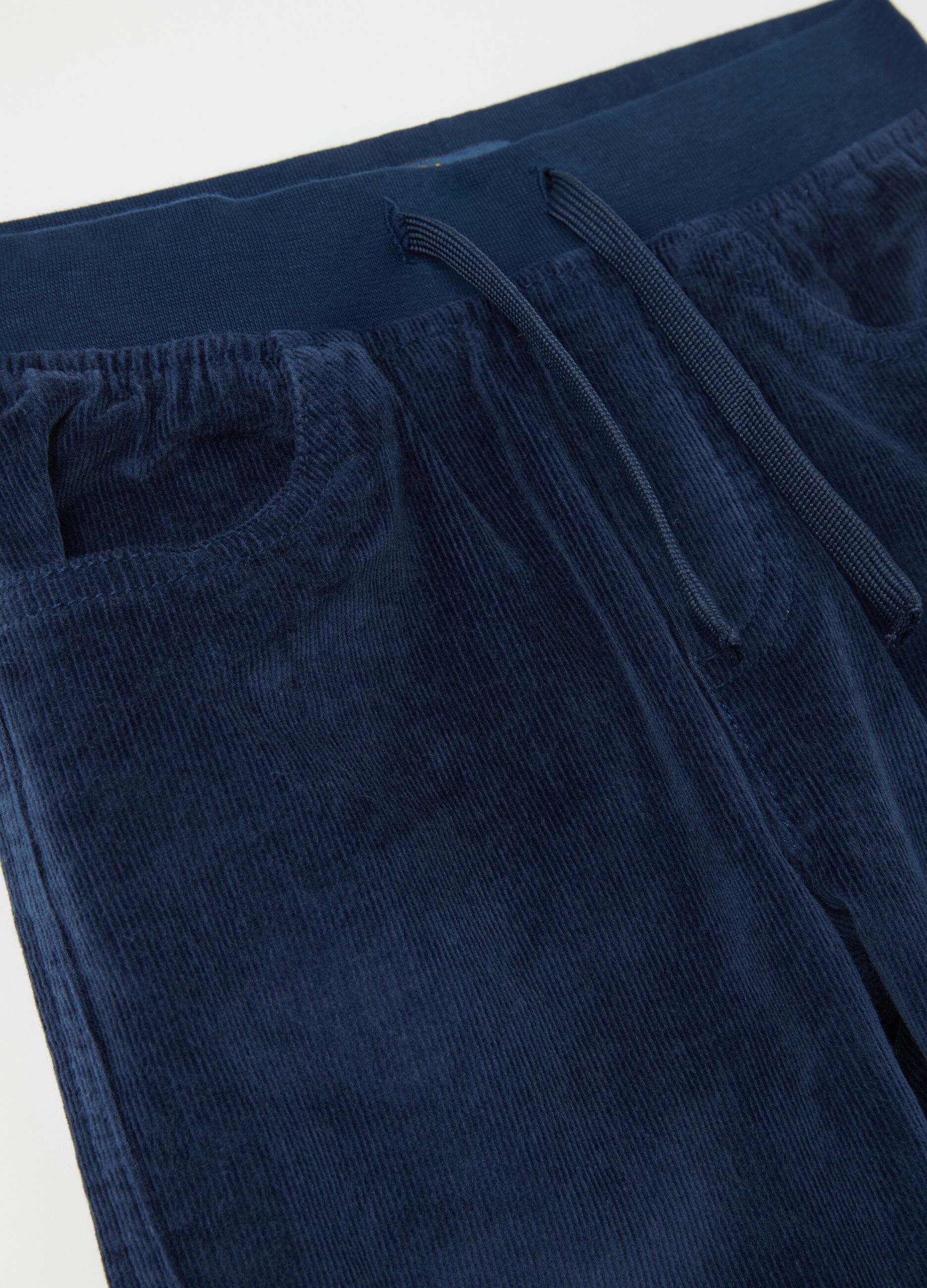 Corduroy joggers with drawstring