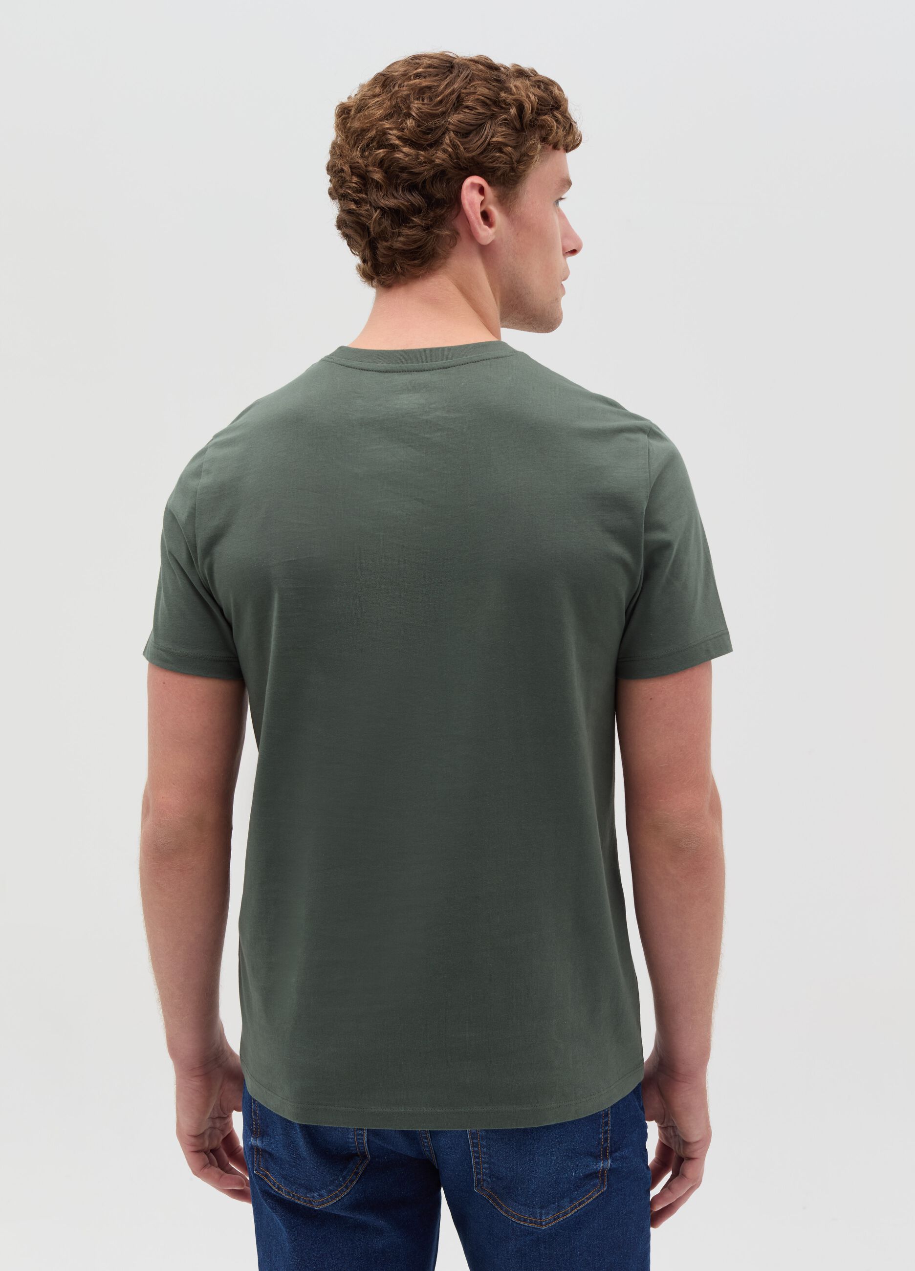 Cotton T-shirt with round neck