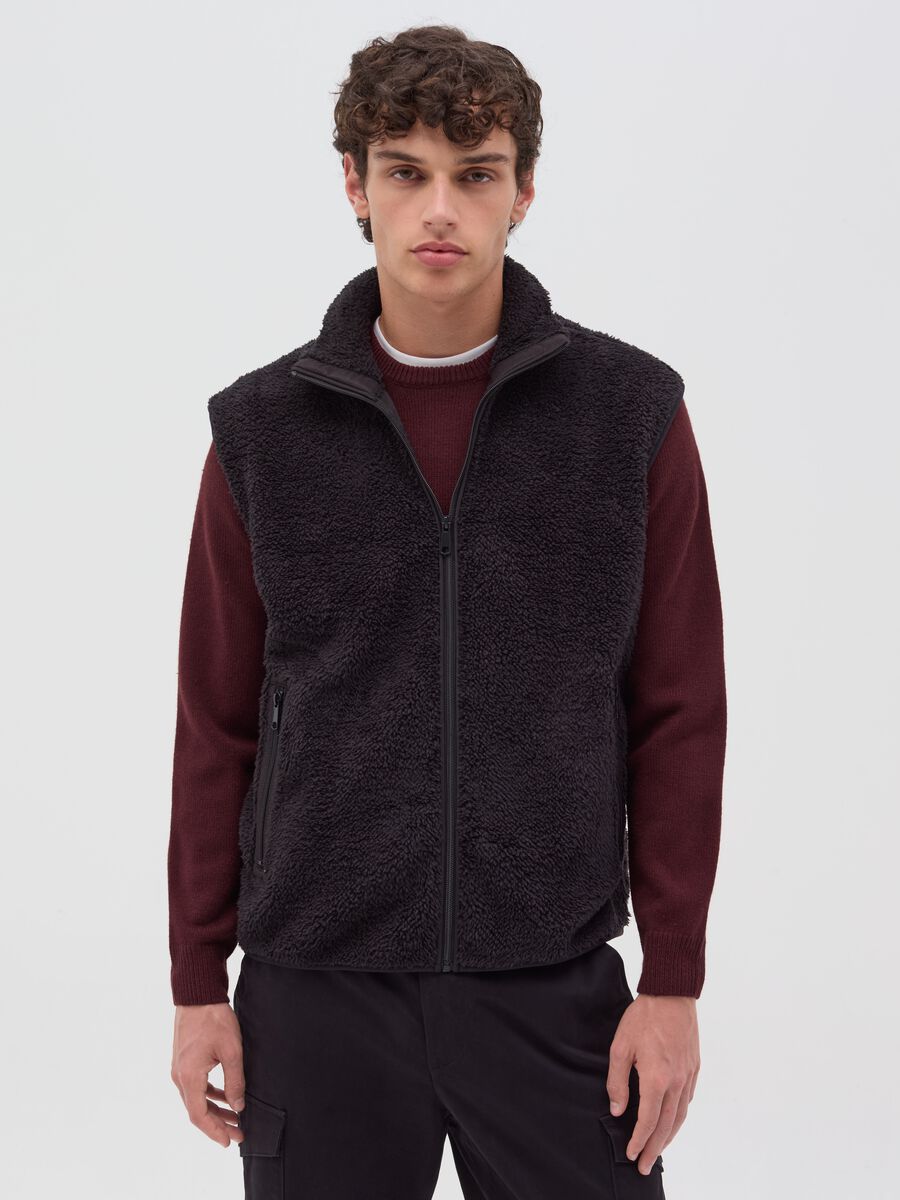 Full-zip gilet in teddy_1