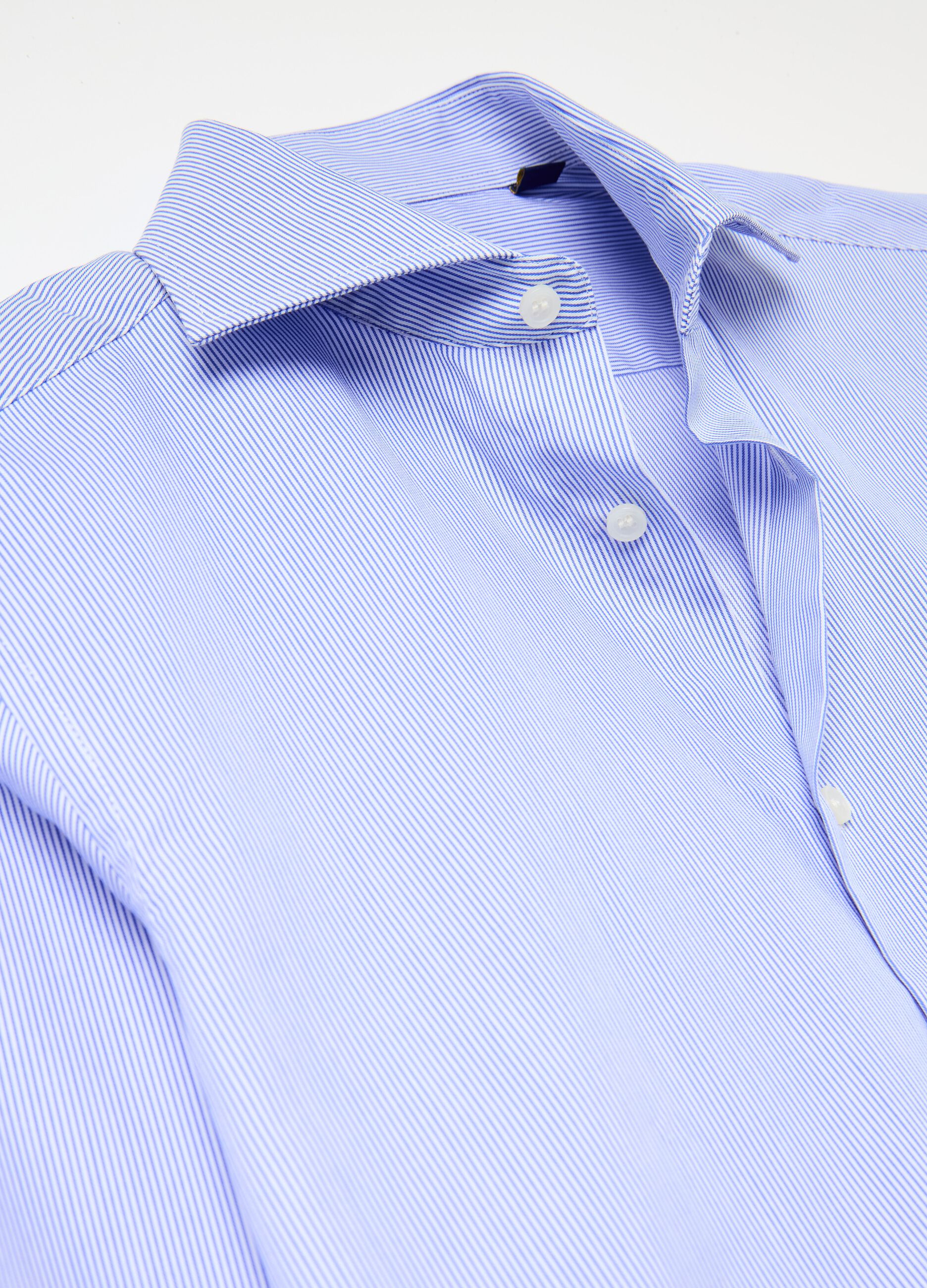 Slim-fit easy-iron pinstripe shirt