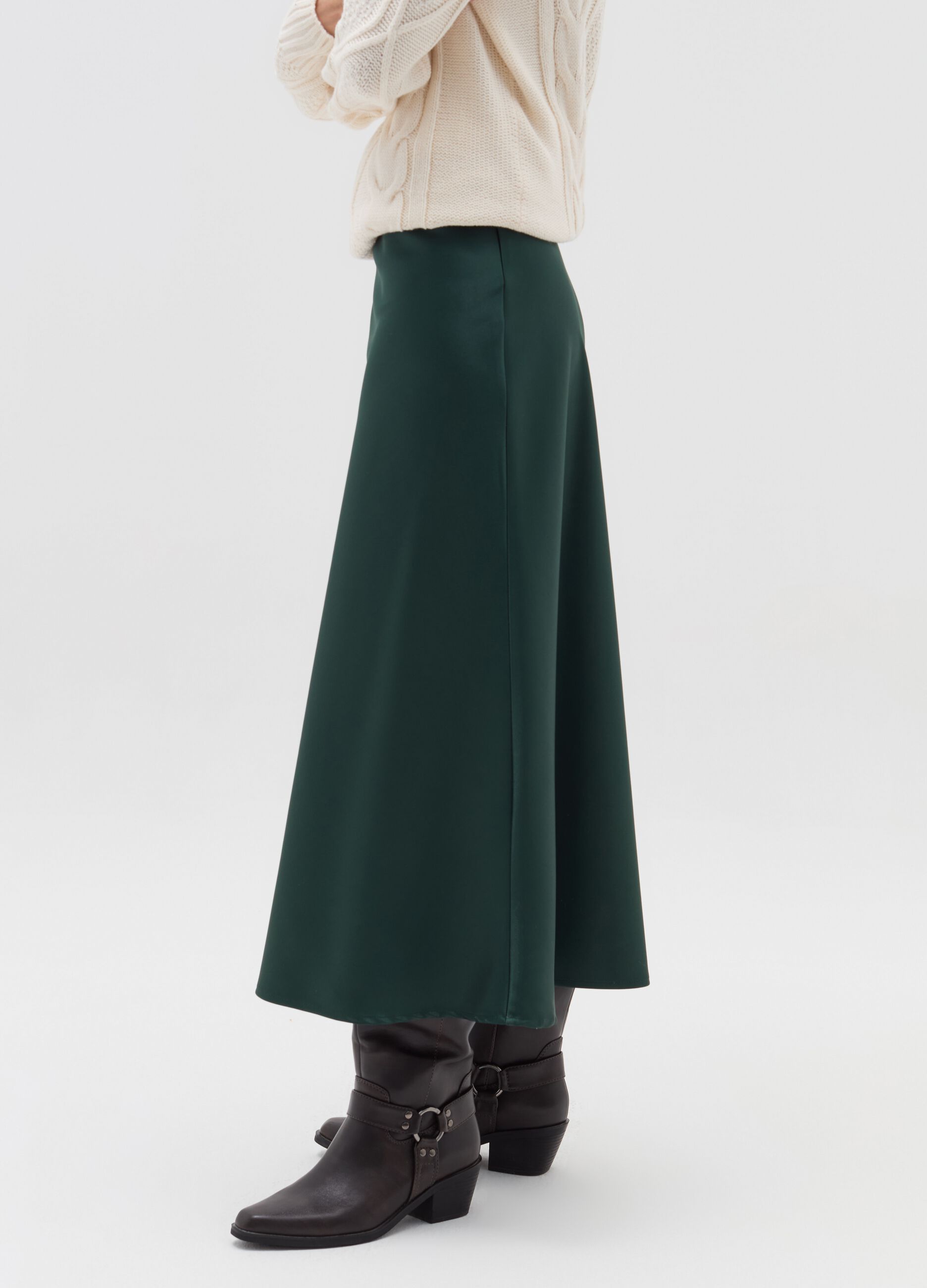 Midi skirt in satin