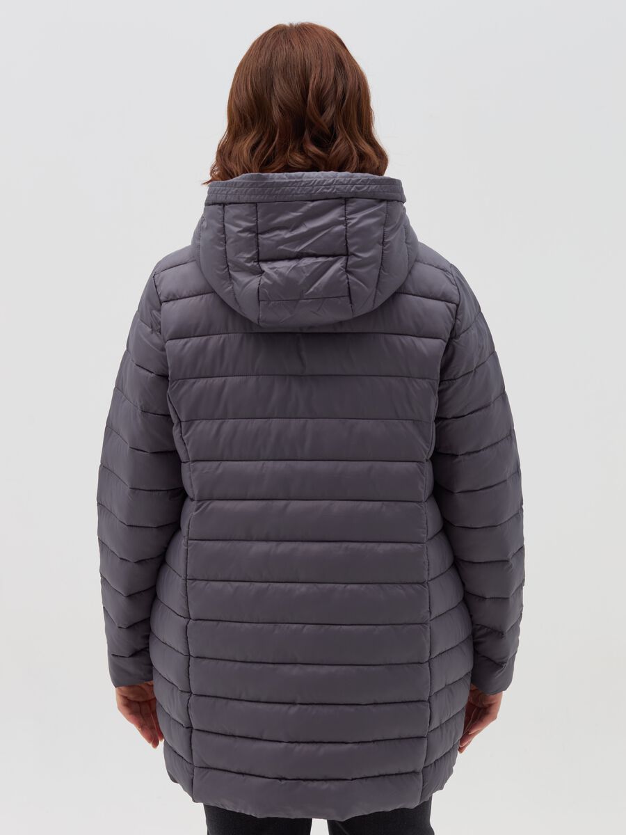 Curvy long down jacket with hood_3