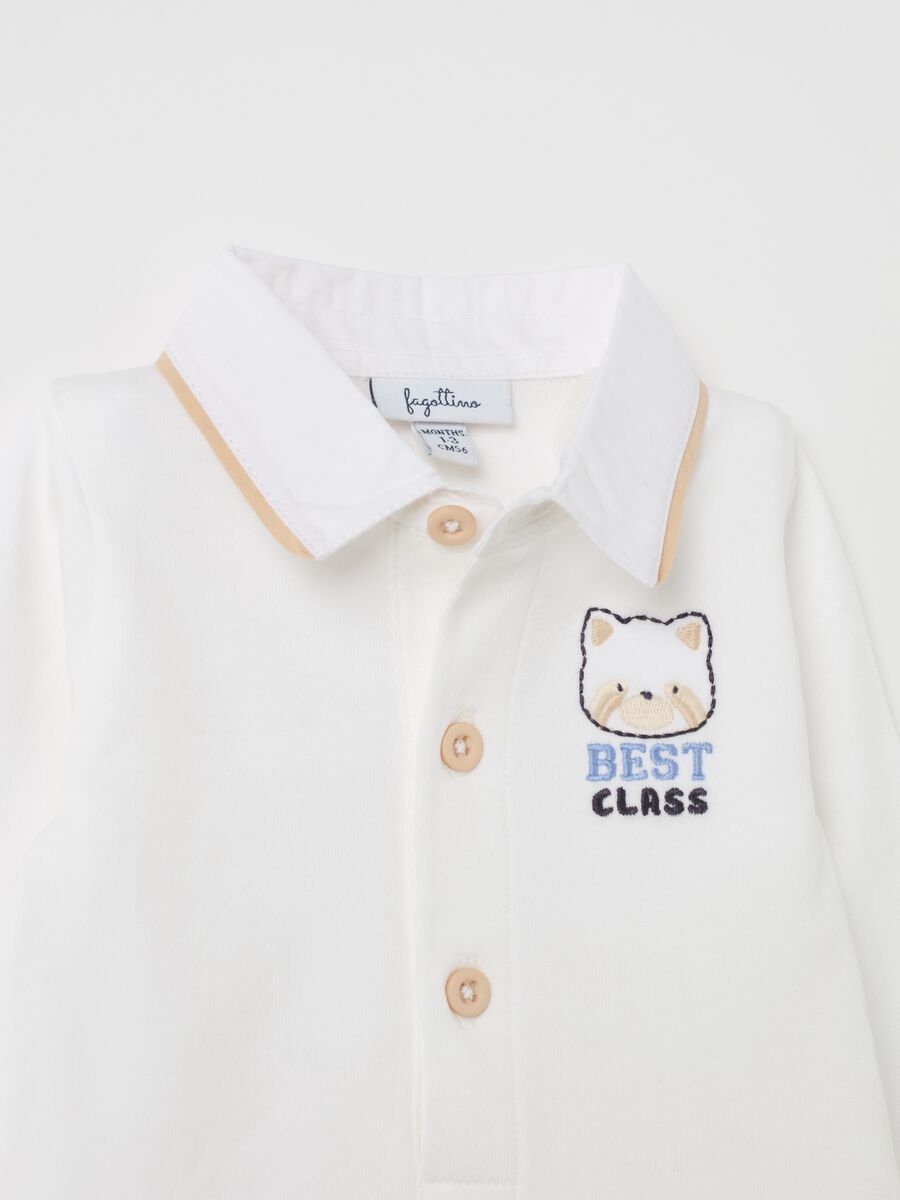 Bodysuit with collar and "Best Class" raccoon embroidery_3