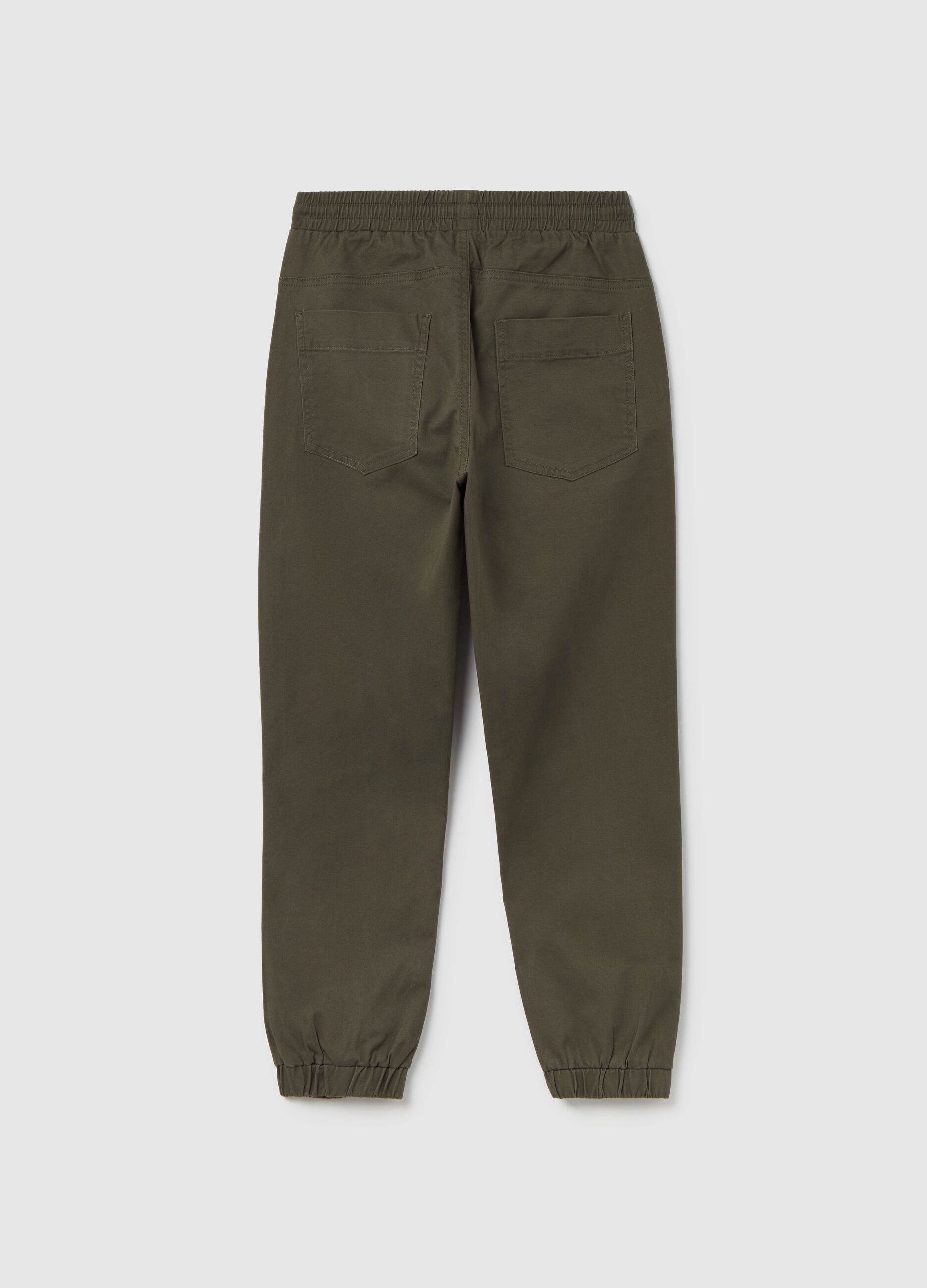 Twill joggers with drawstring