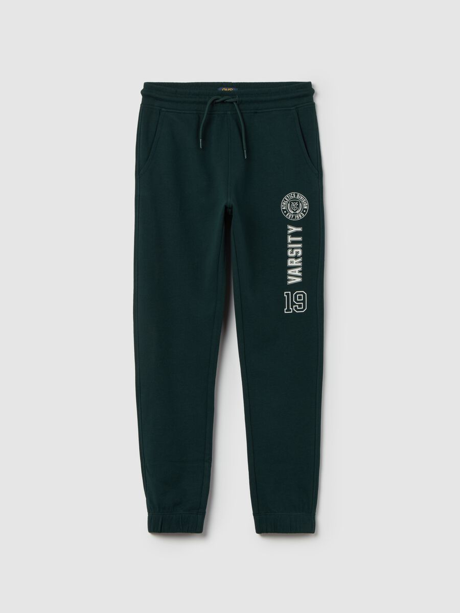 Joggers in felpa con stampa stemma college_0