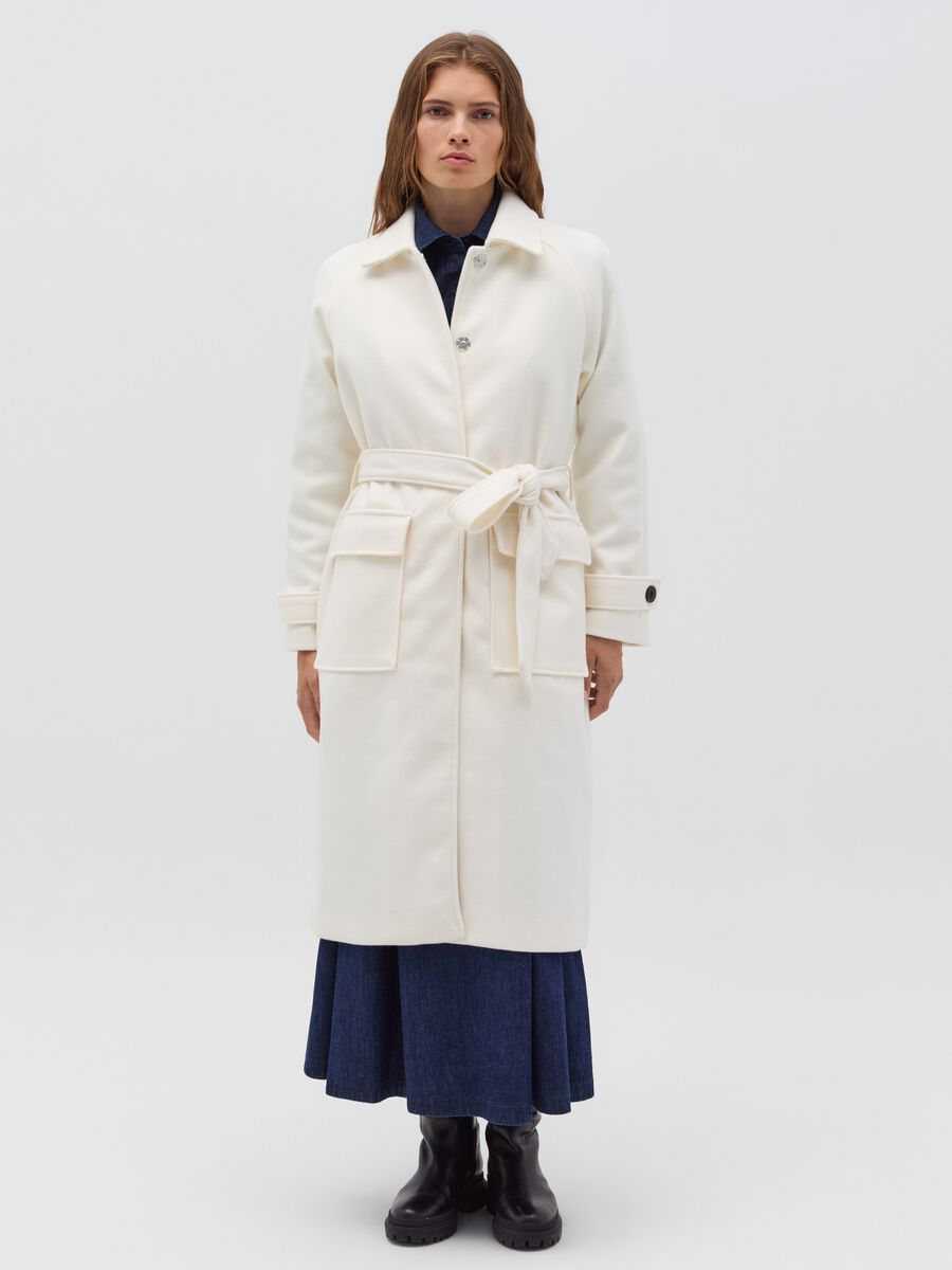 Long coat with belt_0