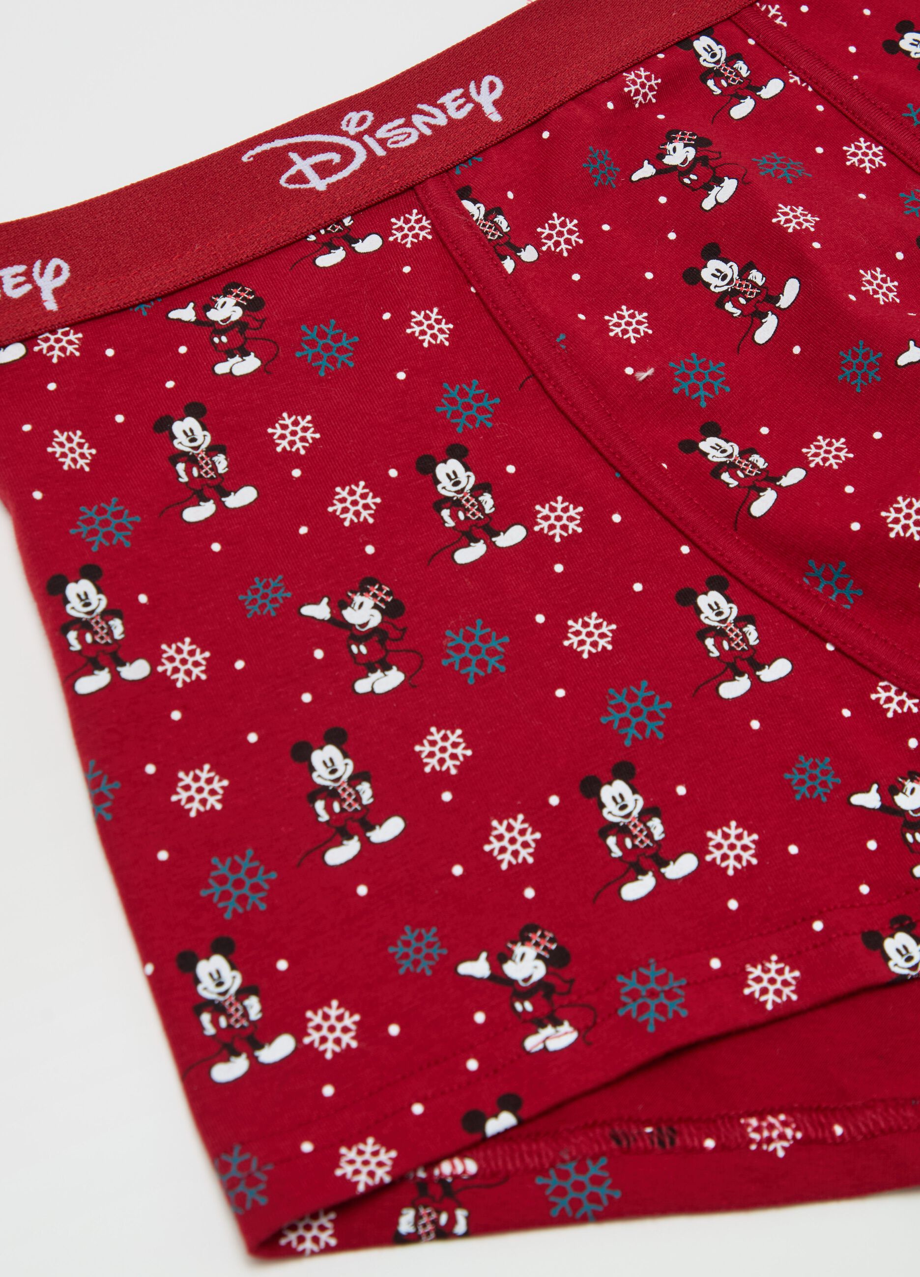 Boxer shorts with all-over Christmas Mickey mouse print