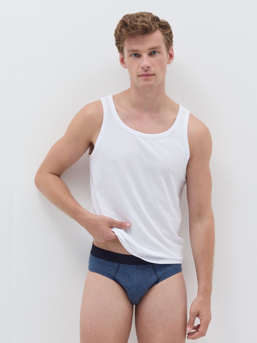 Five-pack briefs in organic cotton with external elastic_1