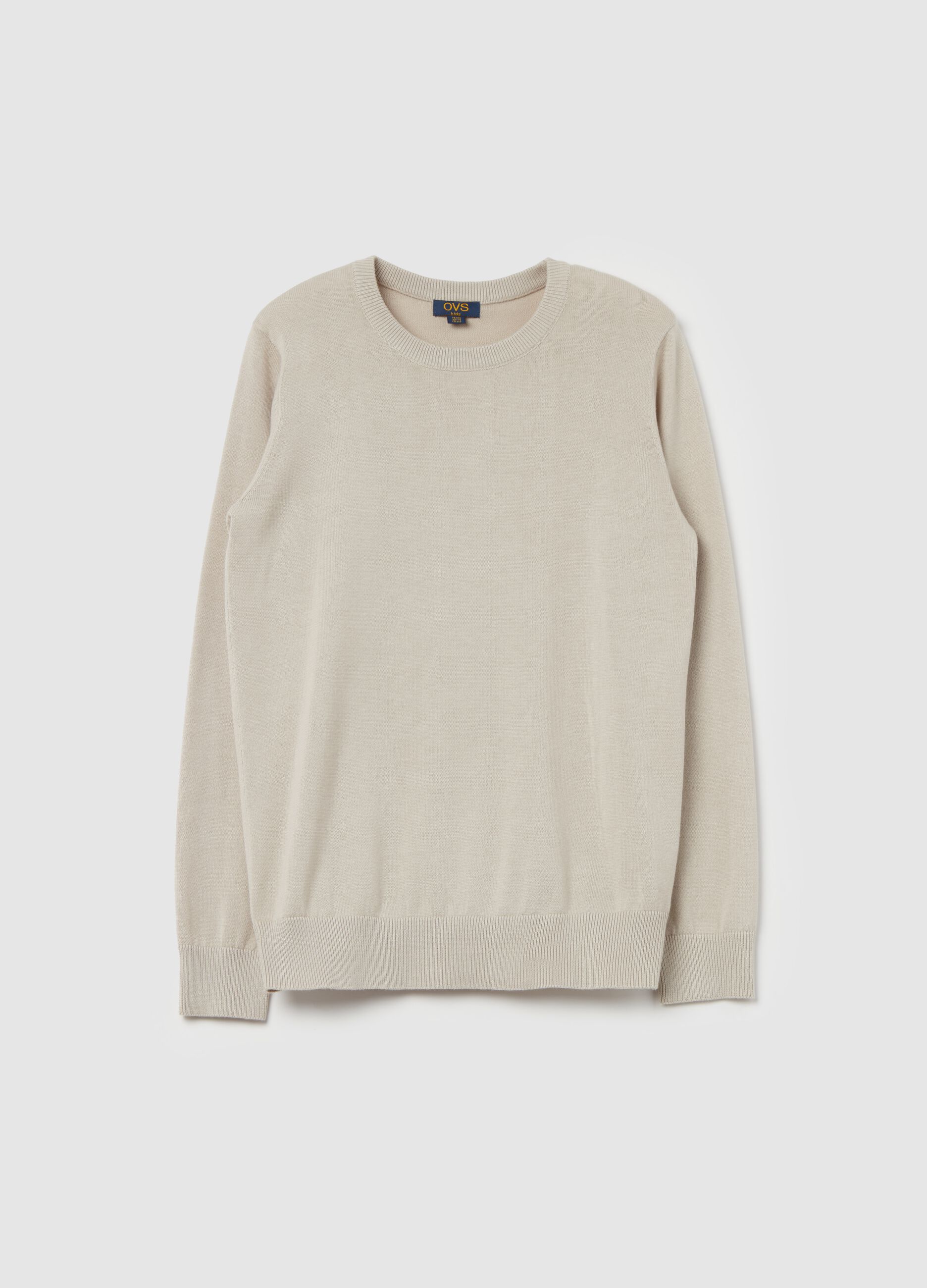 Cotton pullover with round neck