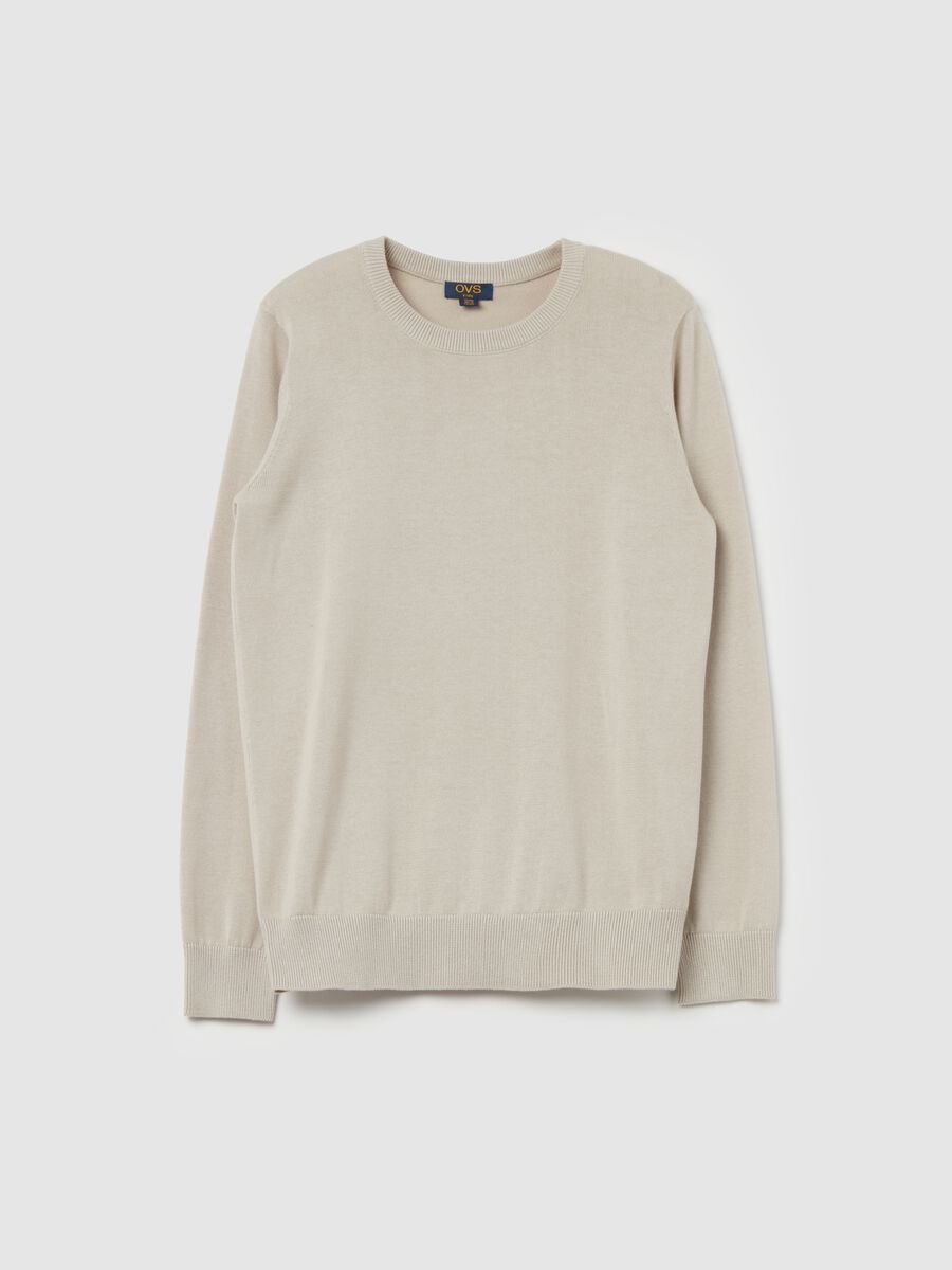 Cotton pullover with round neck_0