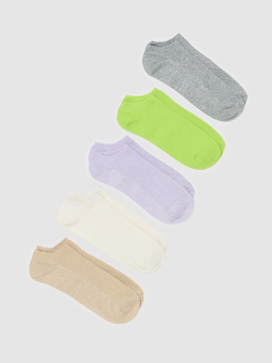 Five-pair pack ribbed shoe liners_0