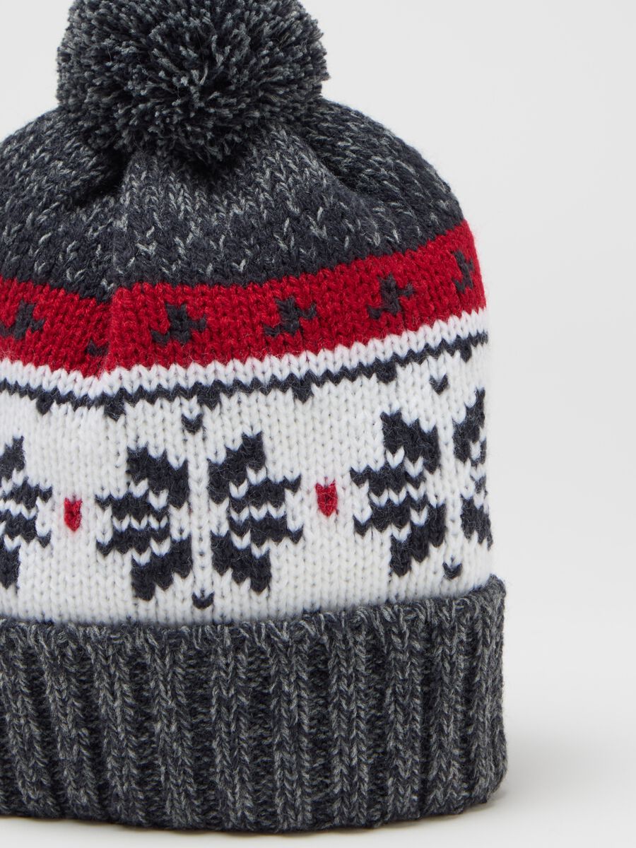 Mouliné-effect hat with Norwegian design_2