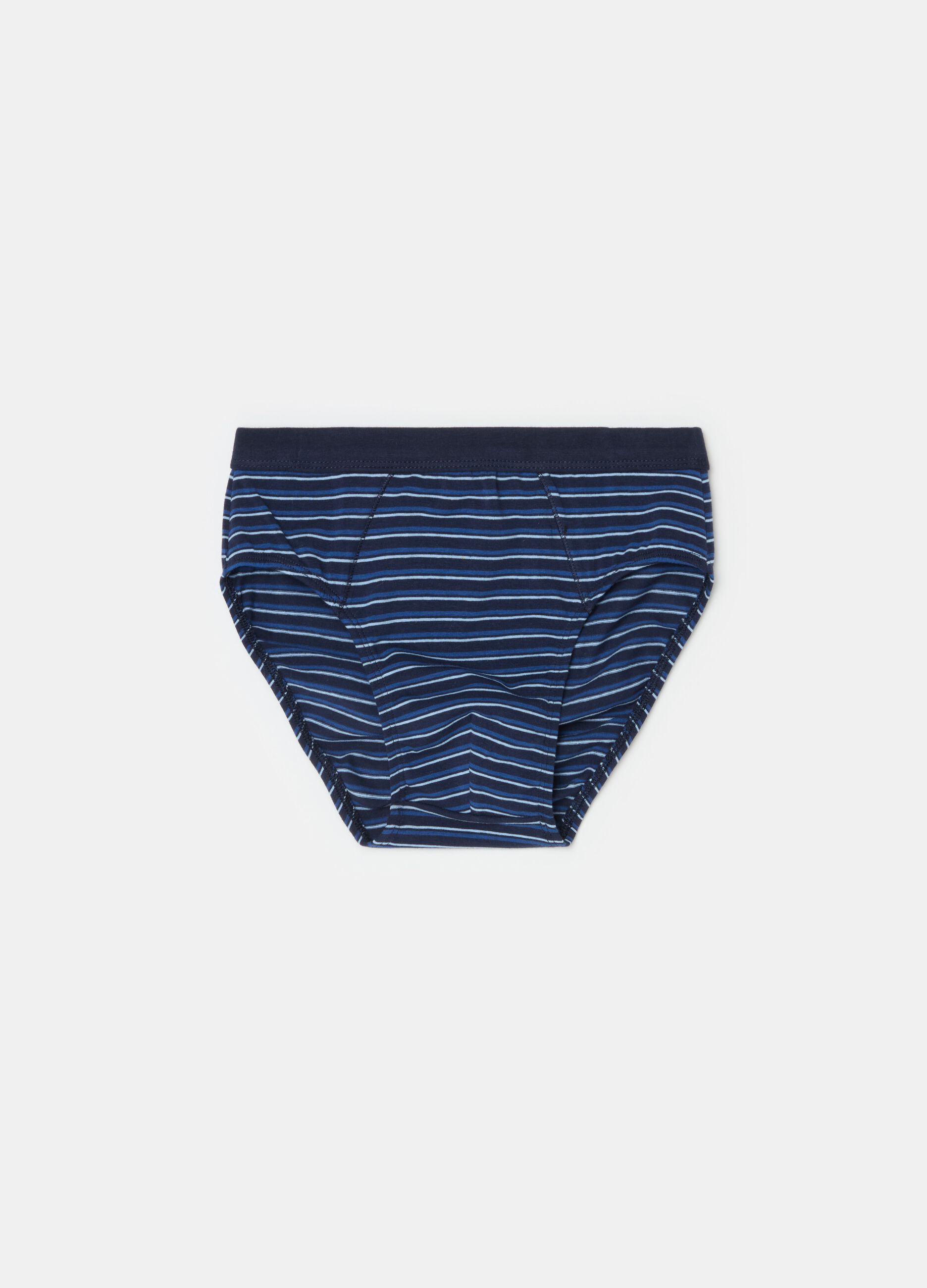 Striped organic cotton briefs