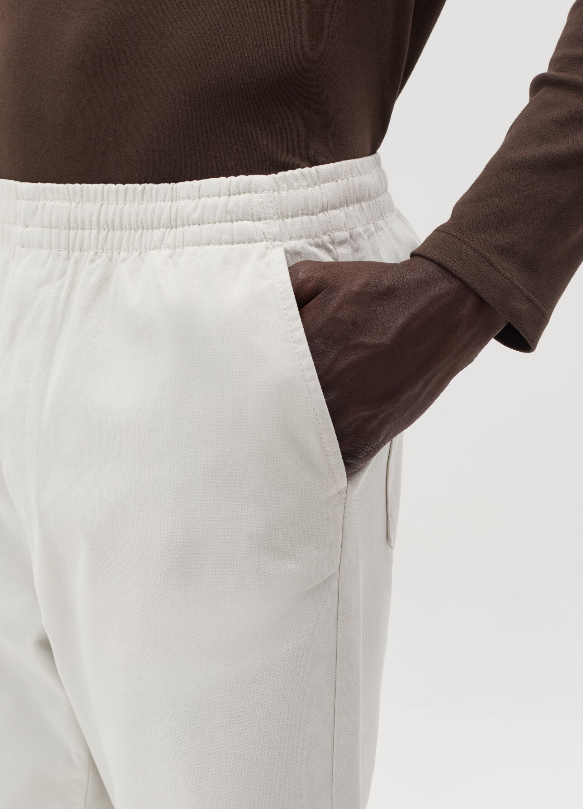 Chino trousers in stretch Oxford cotton